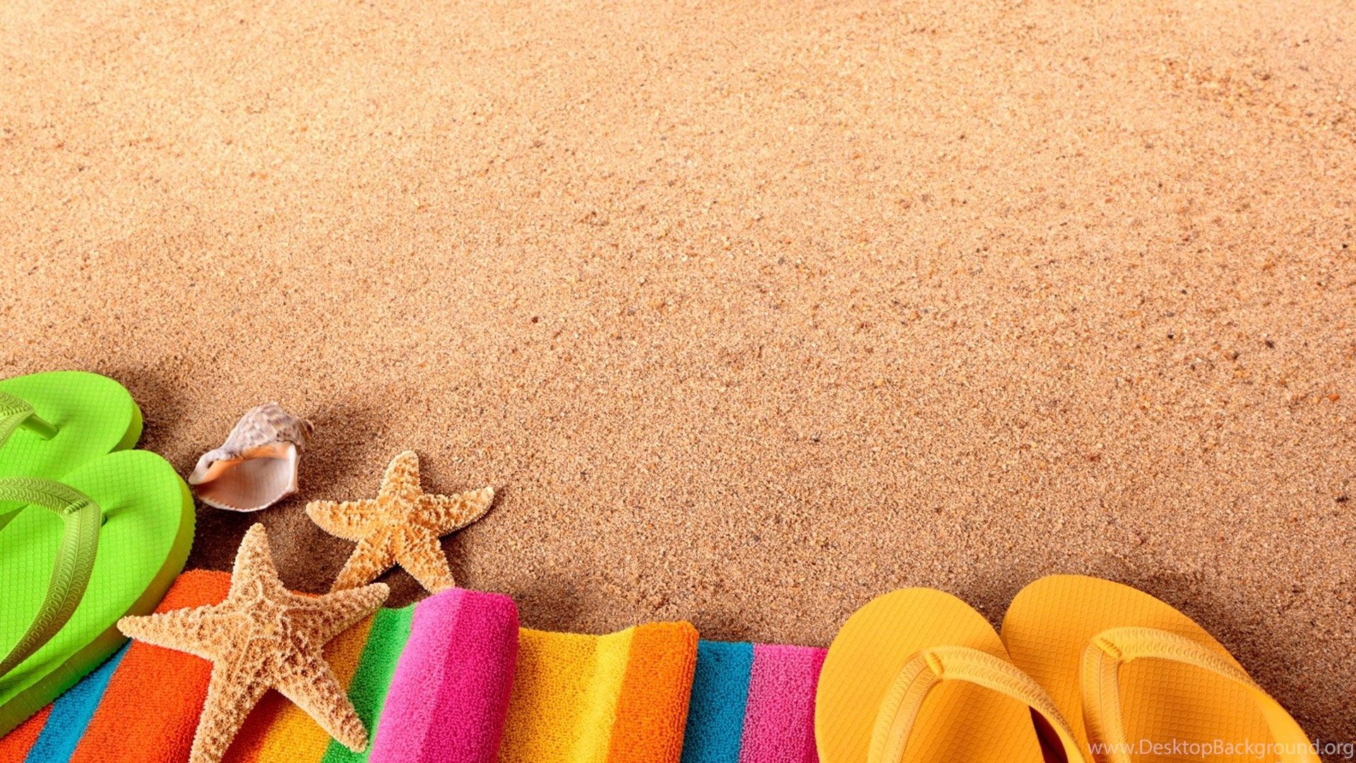 Beach Sandals And Towels Wallpaper, Beach Picture And Image