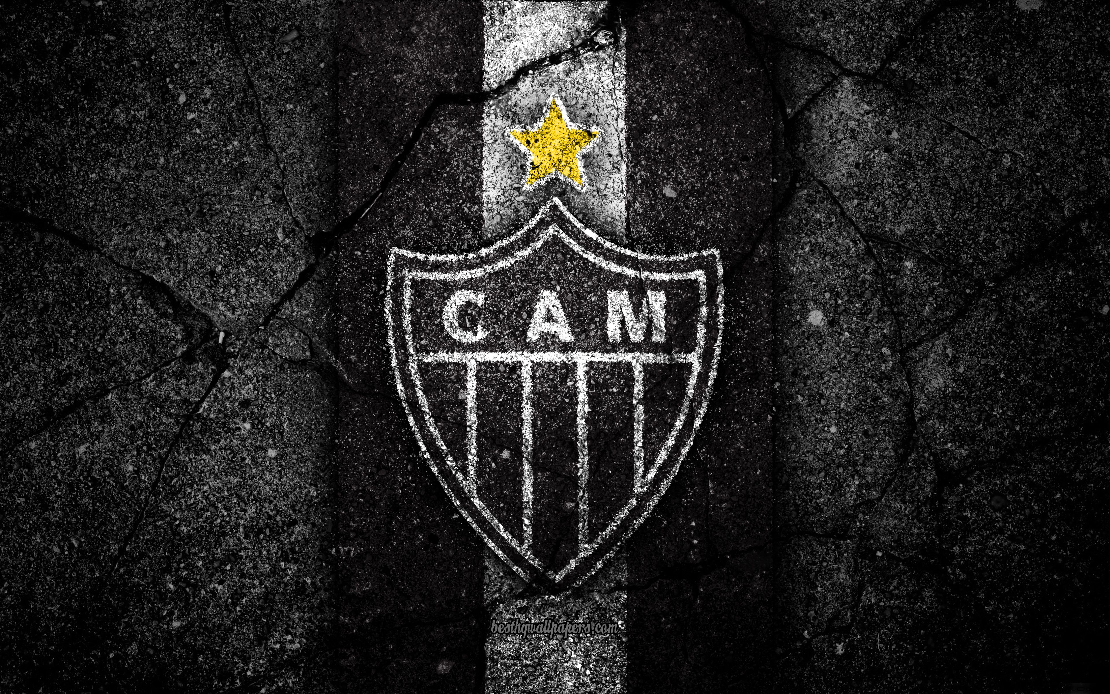 Download wallpaper 4k, Atletico Mineiro, logo, Brazilian Seria A