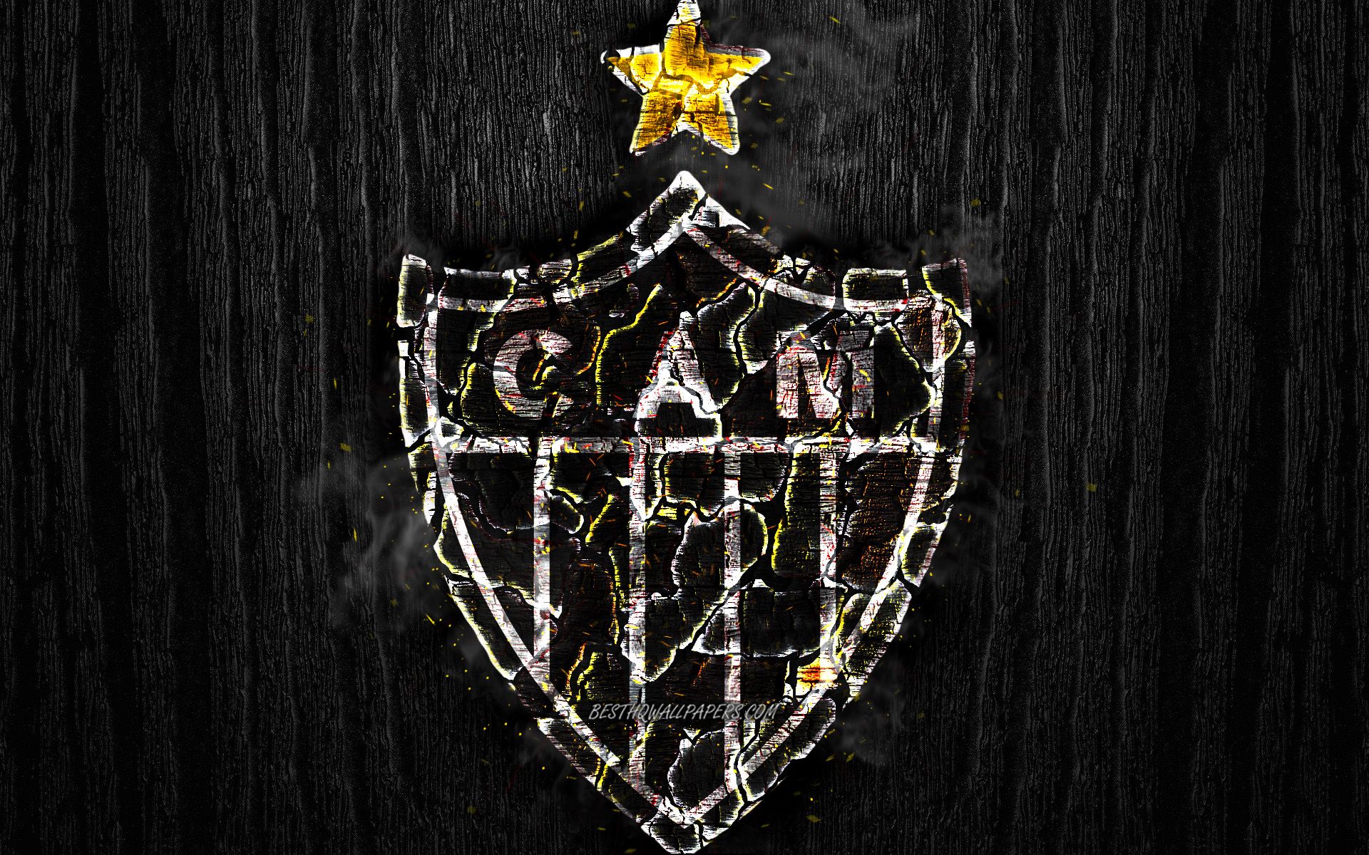 Download wallpaper Atletico Mineiro FC, scorched logo, Brazilian