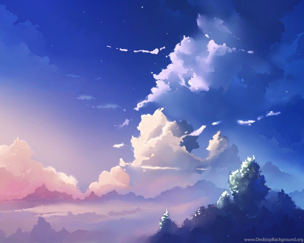 Anime Sky Desktop Wallpapers - Wallpaper Cave