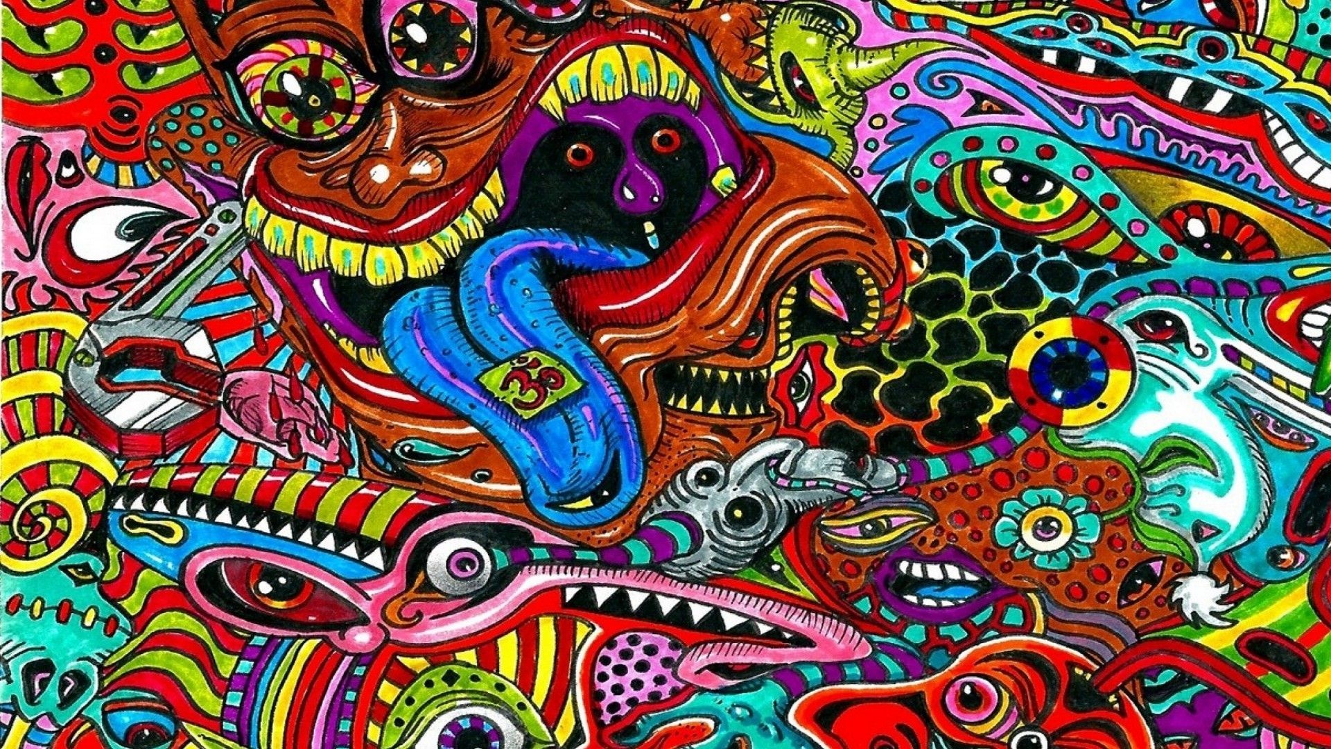 Psychedelic Art Background Wallpaper HD. Trippy wallpaper, Trippy