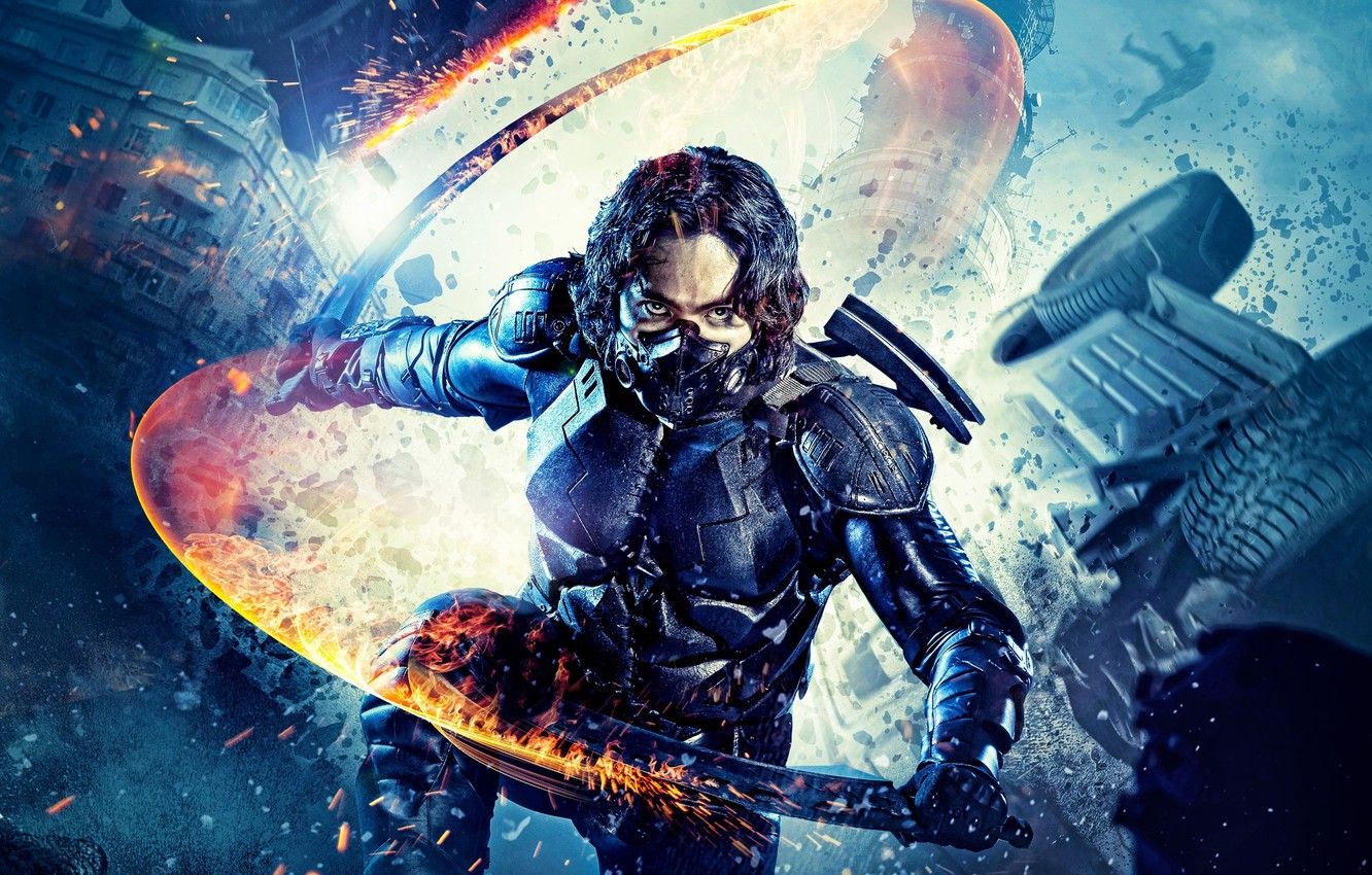 Wallpaper car, cinema, fire, battlefield, flame, sword, blood