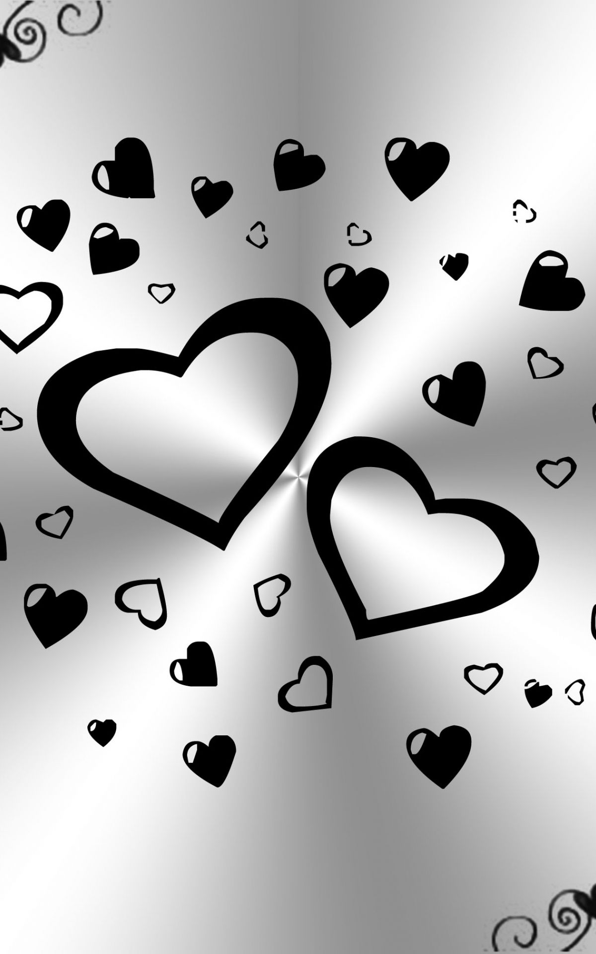 Free download White And Black Hearts Background