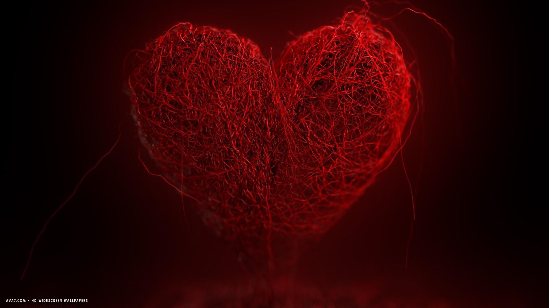 heart red roots lines big HD widescreen wallpaper / romantic