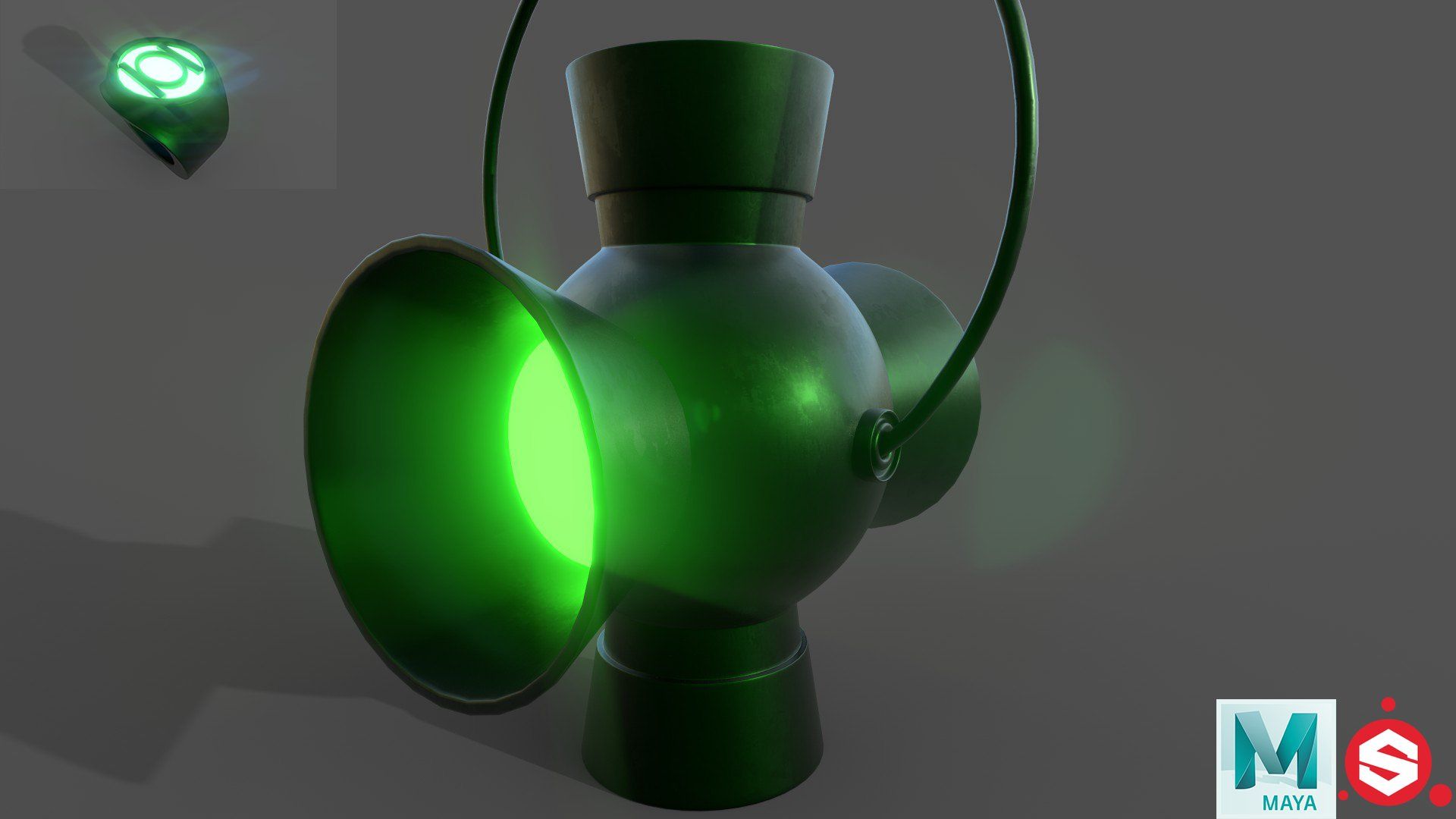 Green Lantern Battery & Ring 3D Model