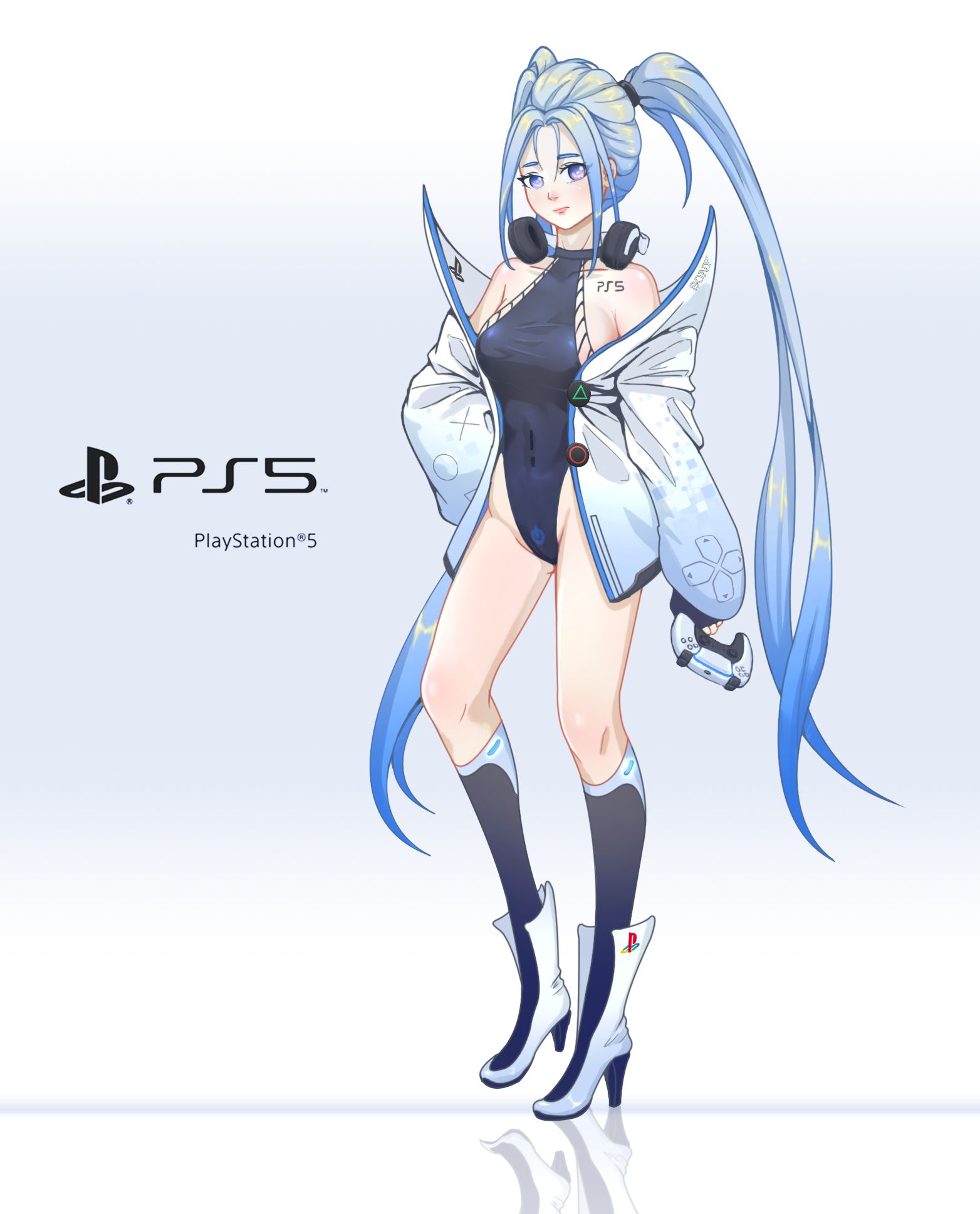 A different artist (Songjo Arts) also turned PS5 into an anime