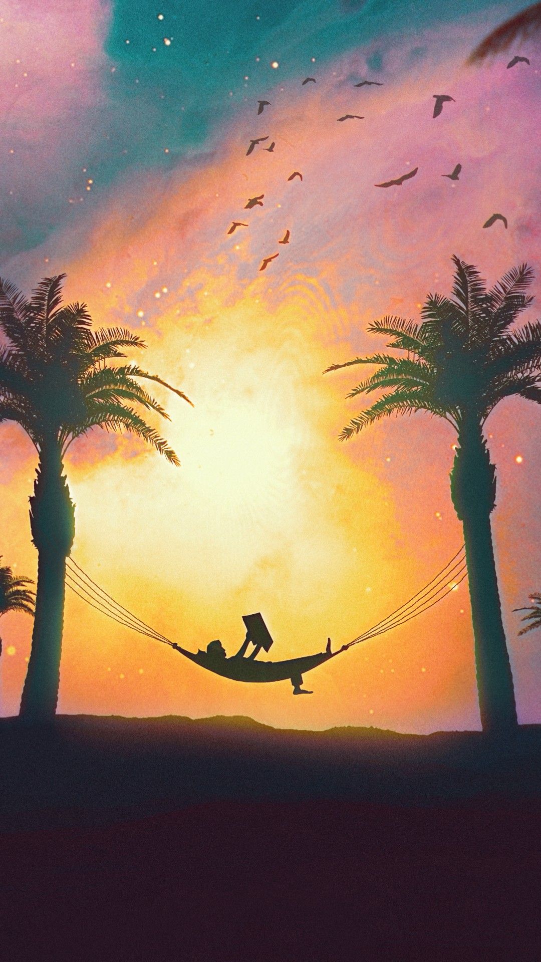 Relaxing at Sunset Wallpaper