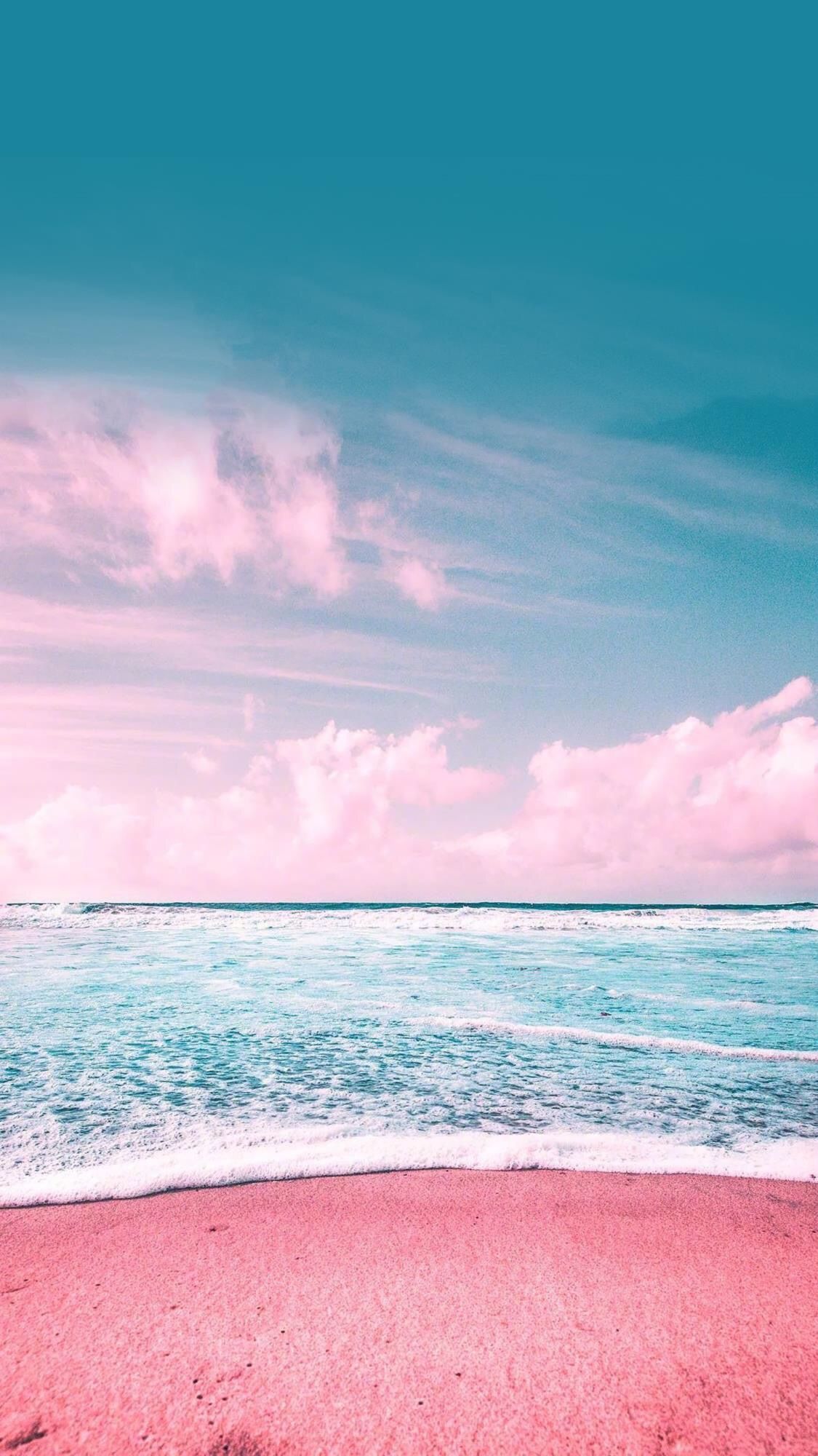 Pretty Pastel Pink Beach Android