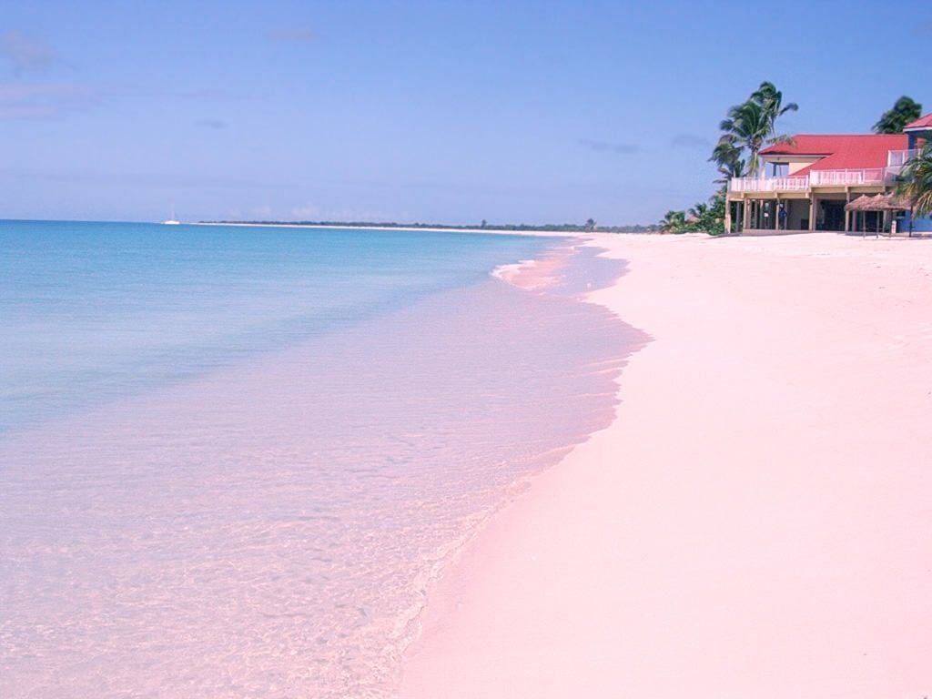 pink sand beach wallpaper