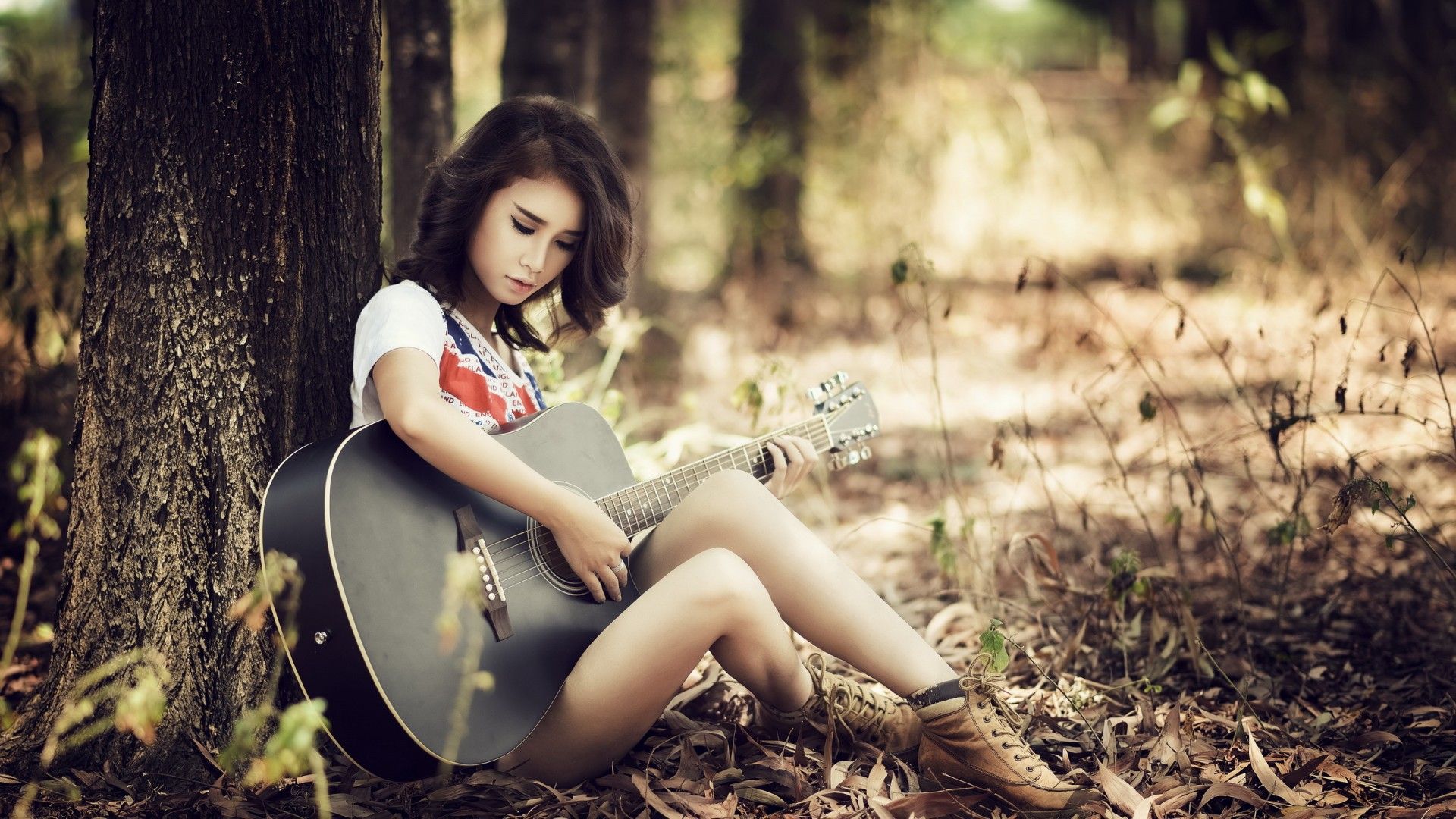 Free download Girl with guitar wallpaper and image wallpaper