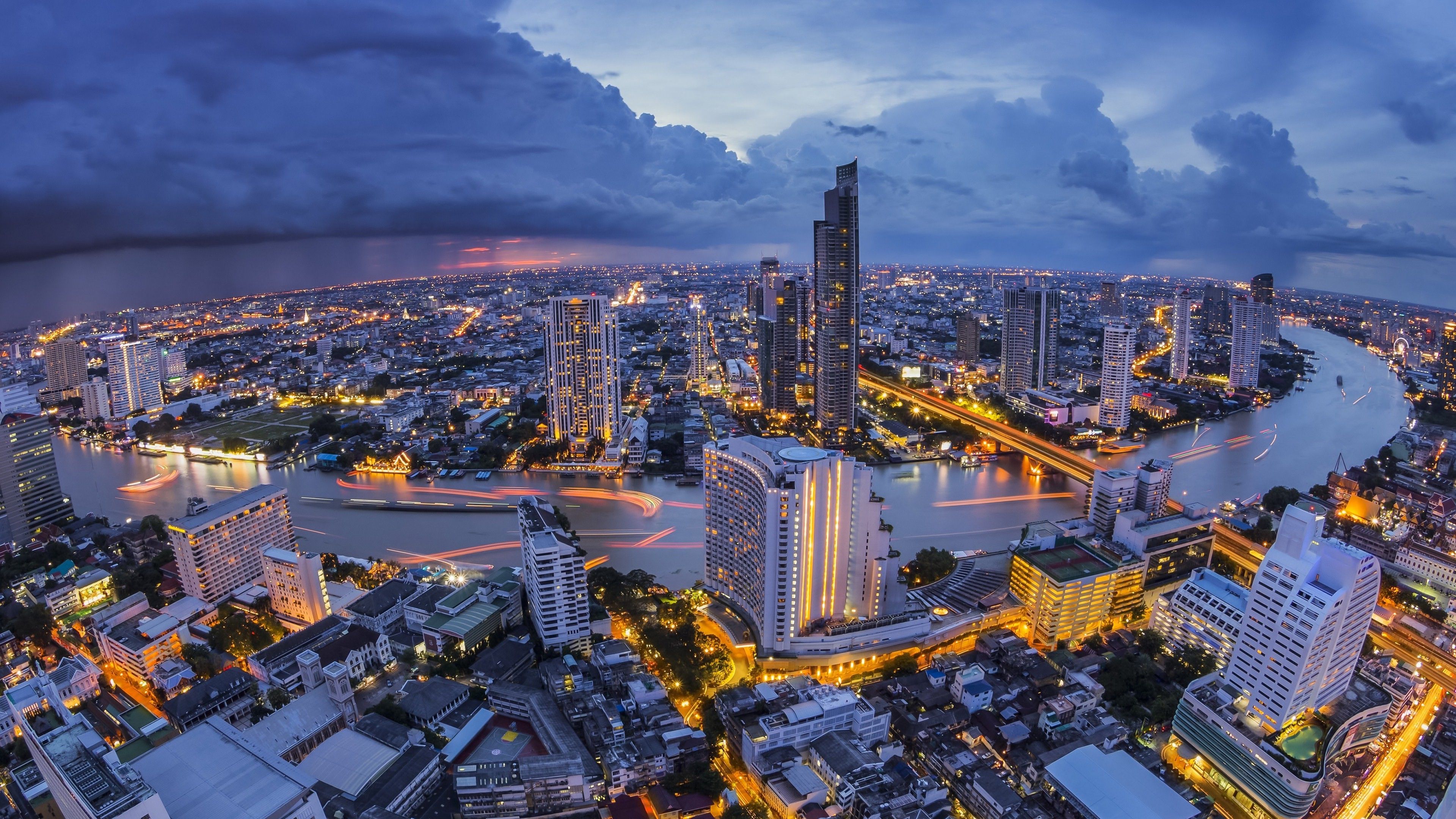 perspective, Thailand, Thai, Bangkok, City, River, Landscape, Sky