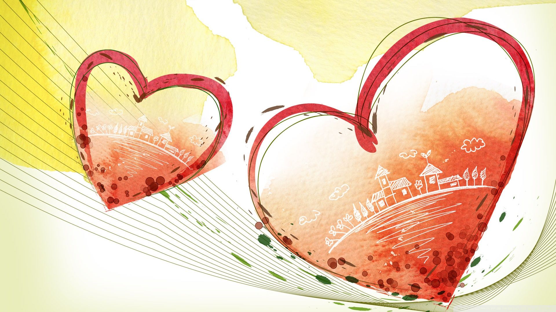 Art Painting Of Valentine Heart Ultra HD Desktop Background
