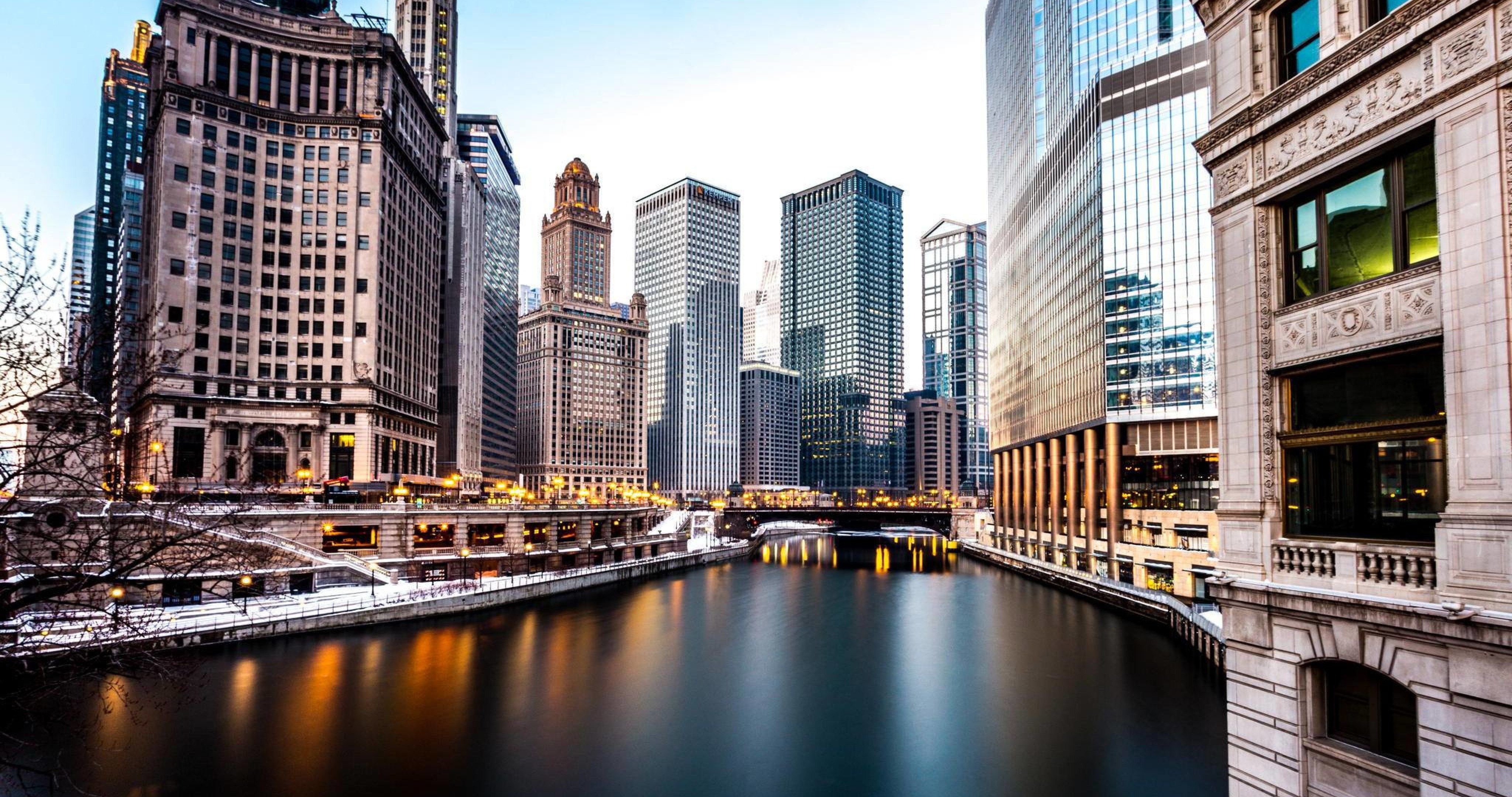 river in chicago 4k ultra HD wallpaper High quality walls