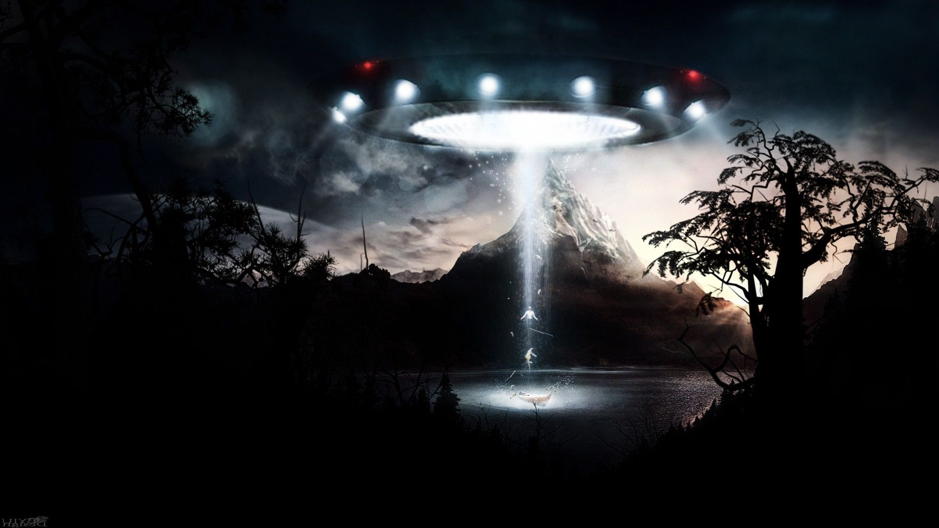 UFO Artwork Background. Biomechanical