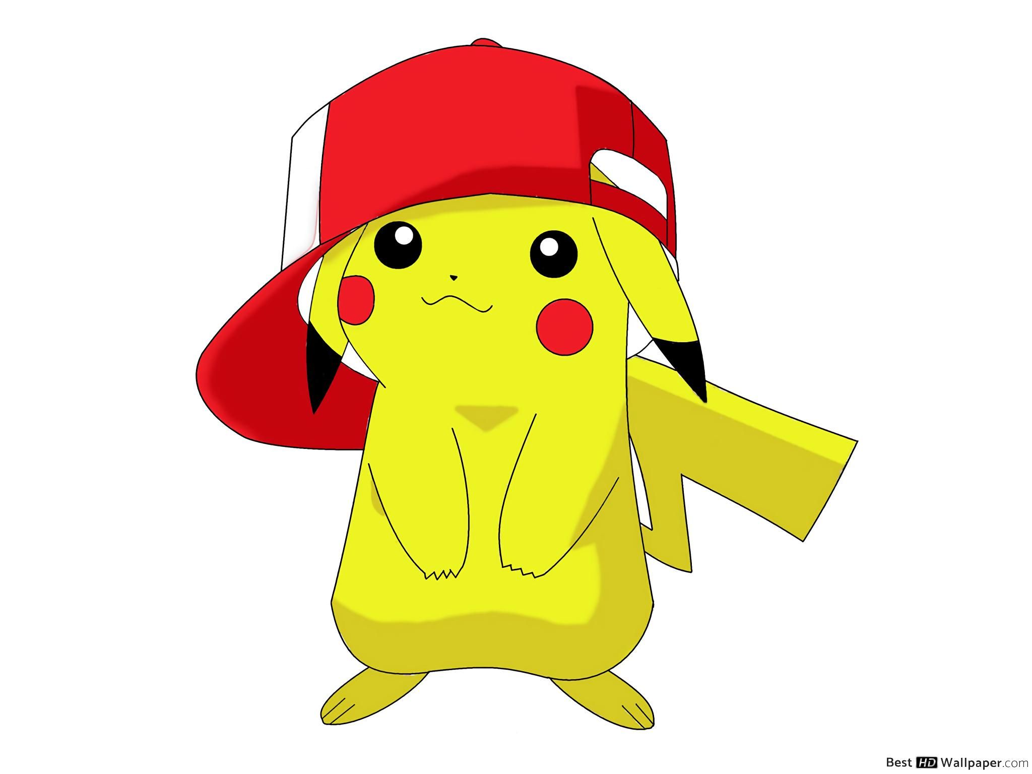 Pikachu with red cap HD wallpaper download