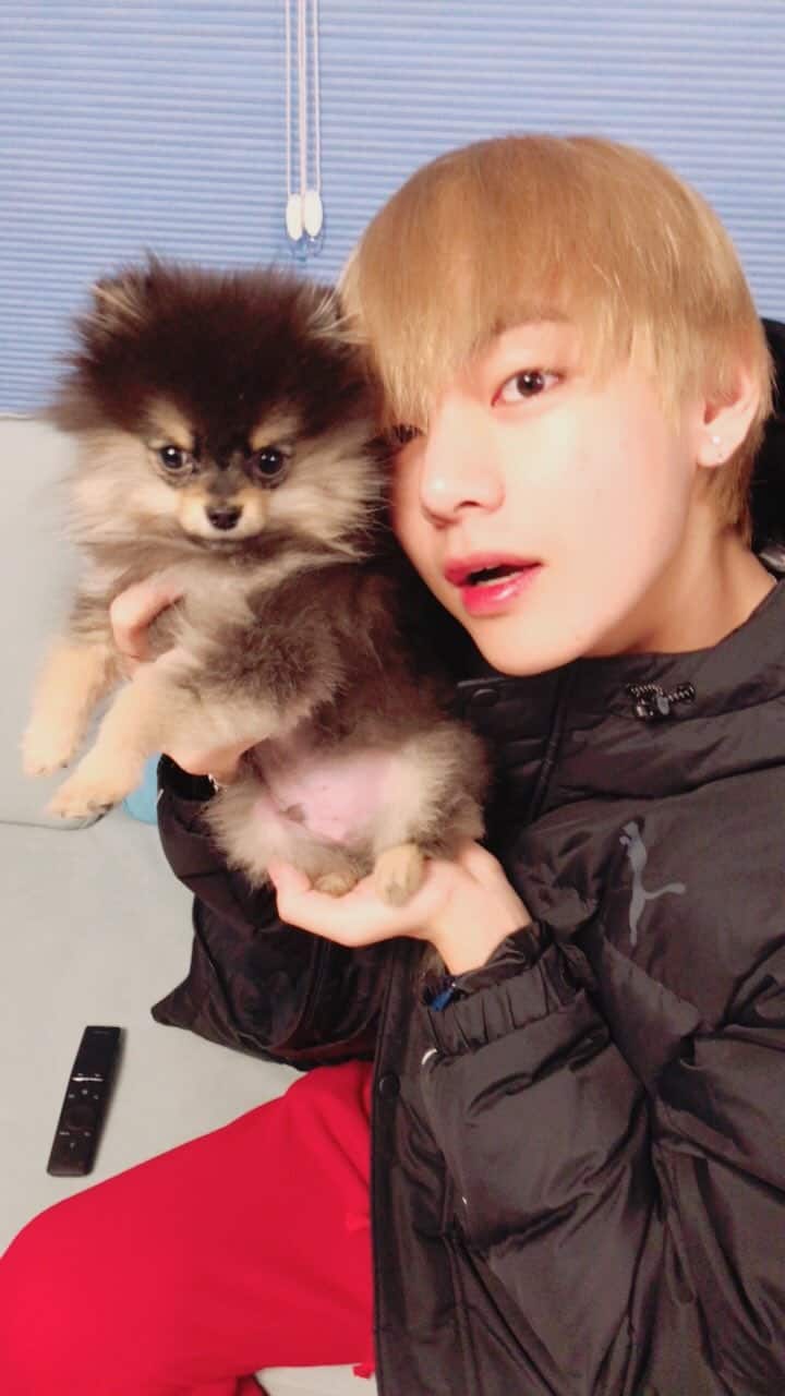 Taehyung and his son Yeontan