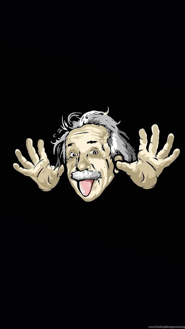 Cheeky Einstein. Cute Funny Cartoon iPhone Wallpaper! Repin