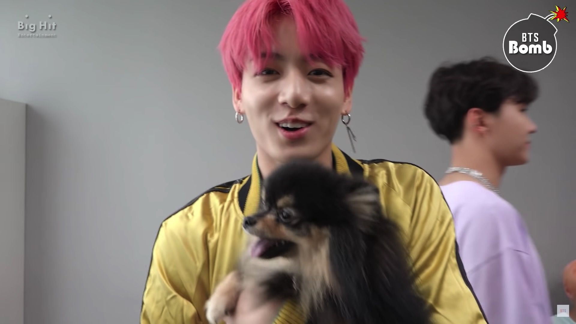 This Video Of BTS Playing With V's Dog Yeontan Backstage Is Too