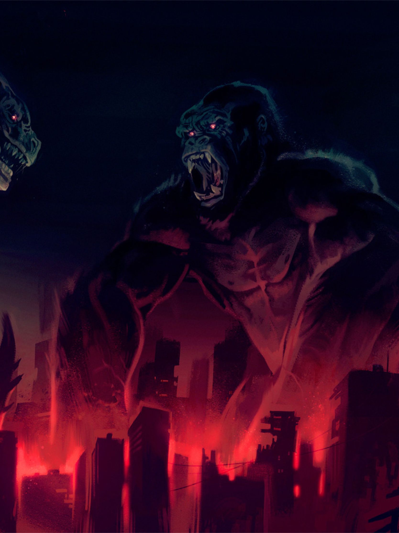 King Kong vs Godzilla Artwork 1668x2224 Resolution