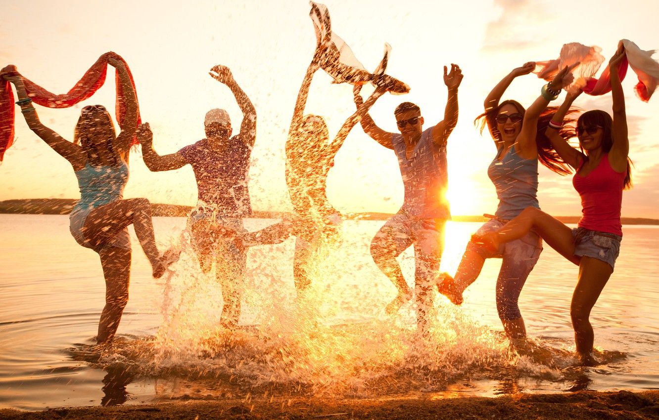 Wallpaper beach, mood, party, dancing, fun, youth image