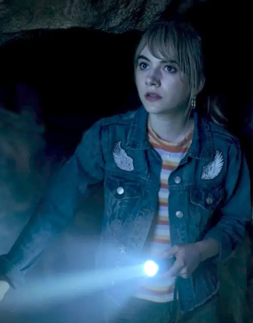 Locke & Key Angel Wing Kinsey Denim Jacket. Emilia jones