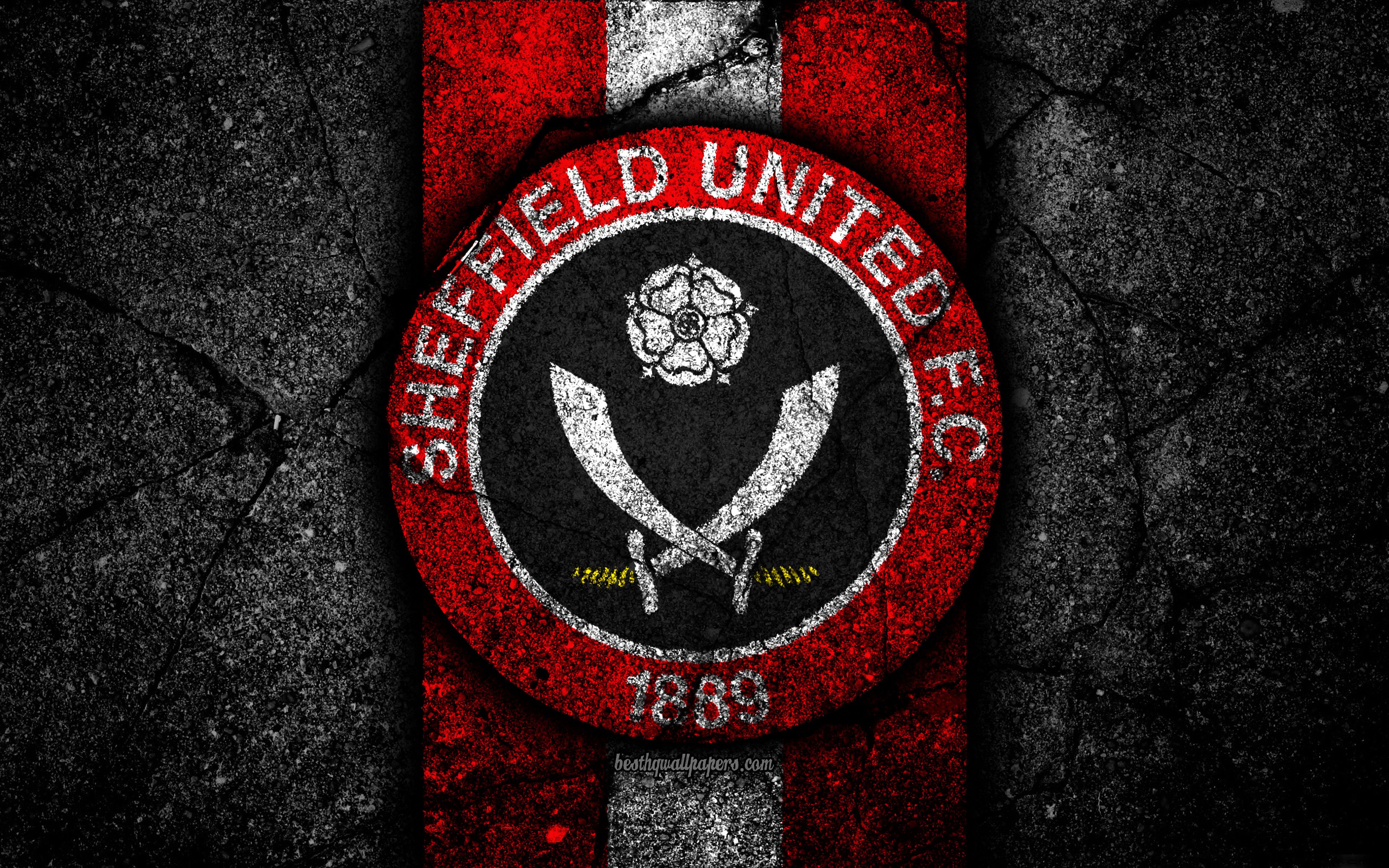 Download wallpaper 4k, Sheffield United FC, logo, EFL