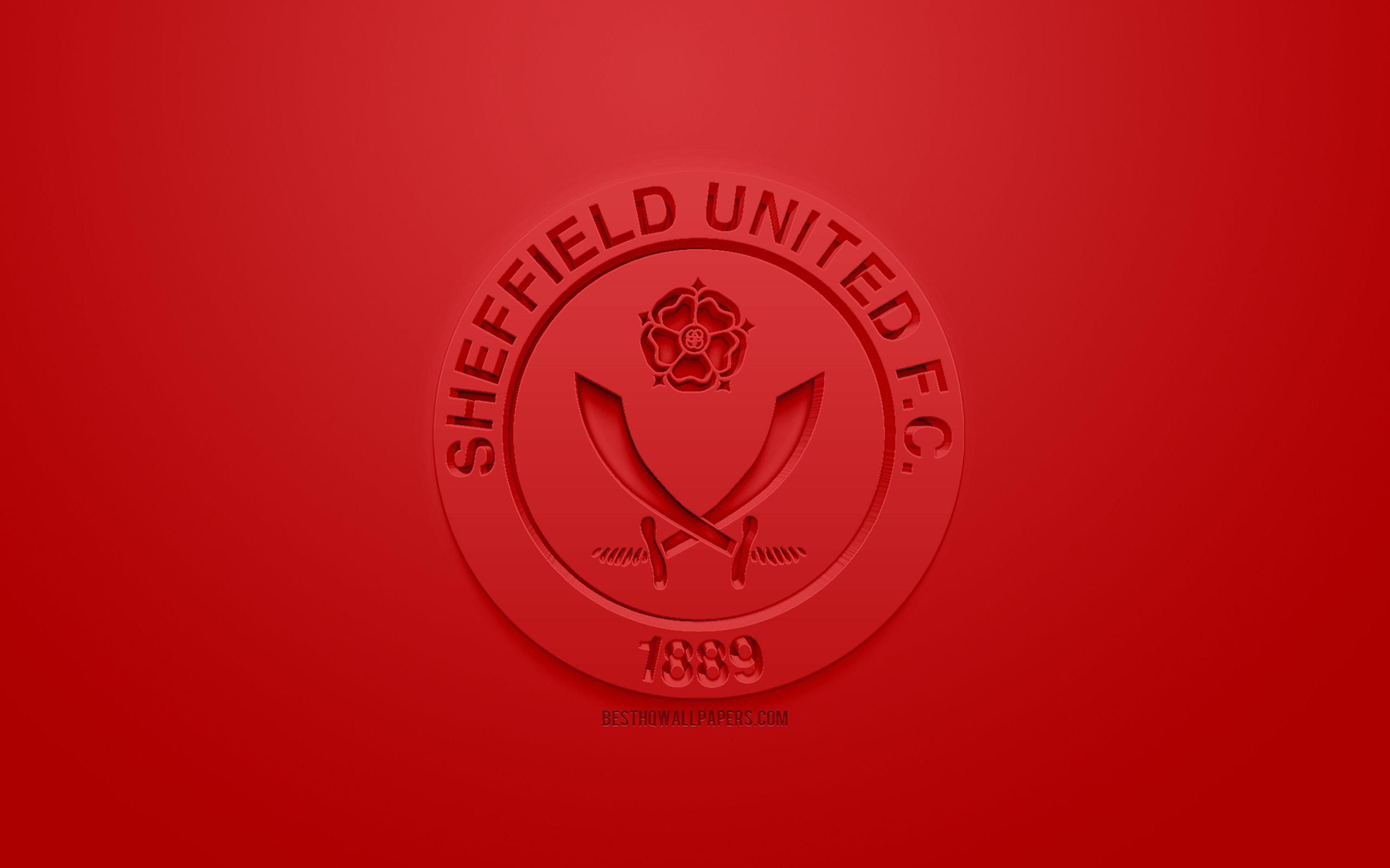 Download wallpaper Sheffield United FC, creative 3D logo, red