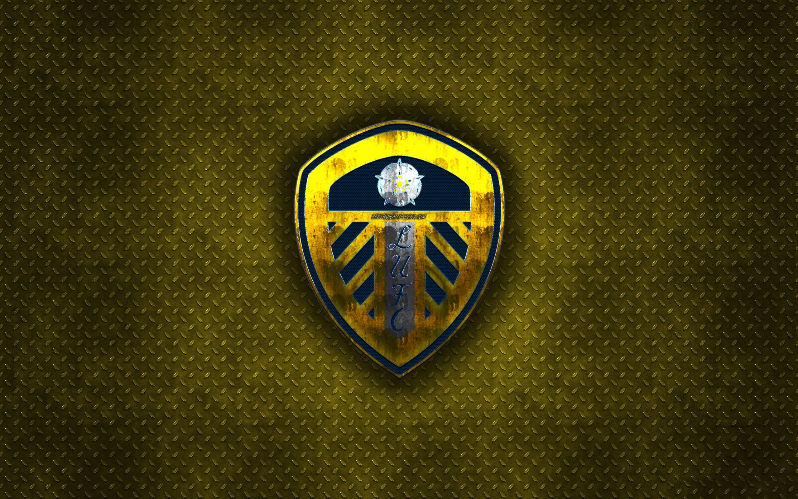 Download wallpaper Leeds United FC, English football club, yellow