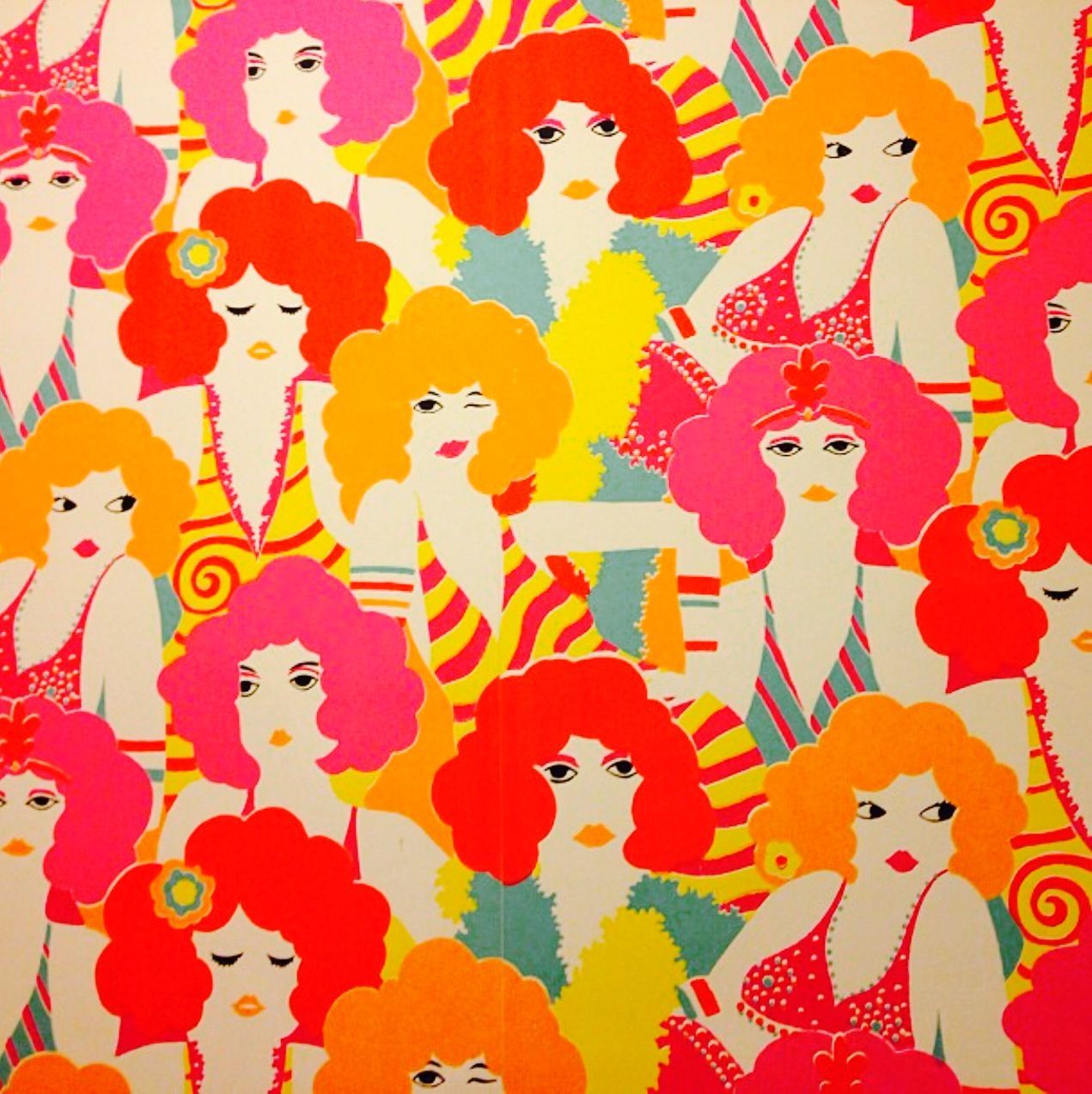 70's groovy foxy lady wallpapers print