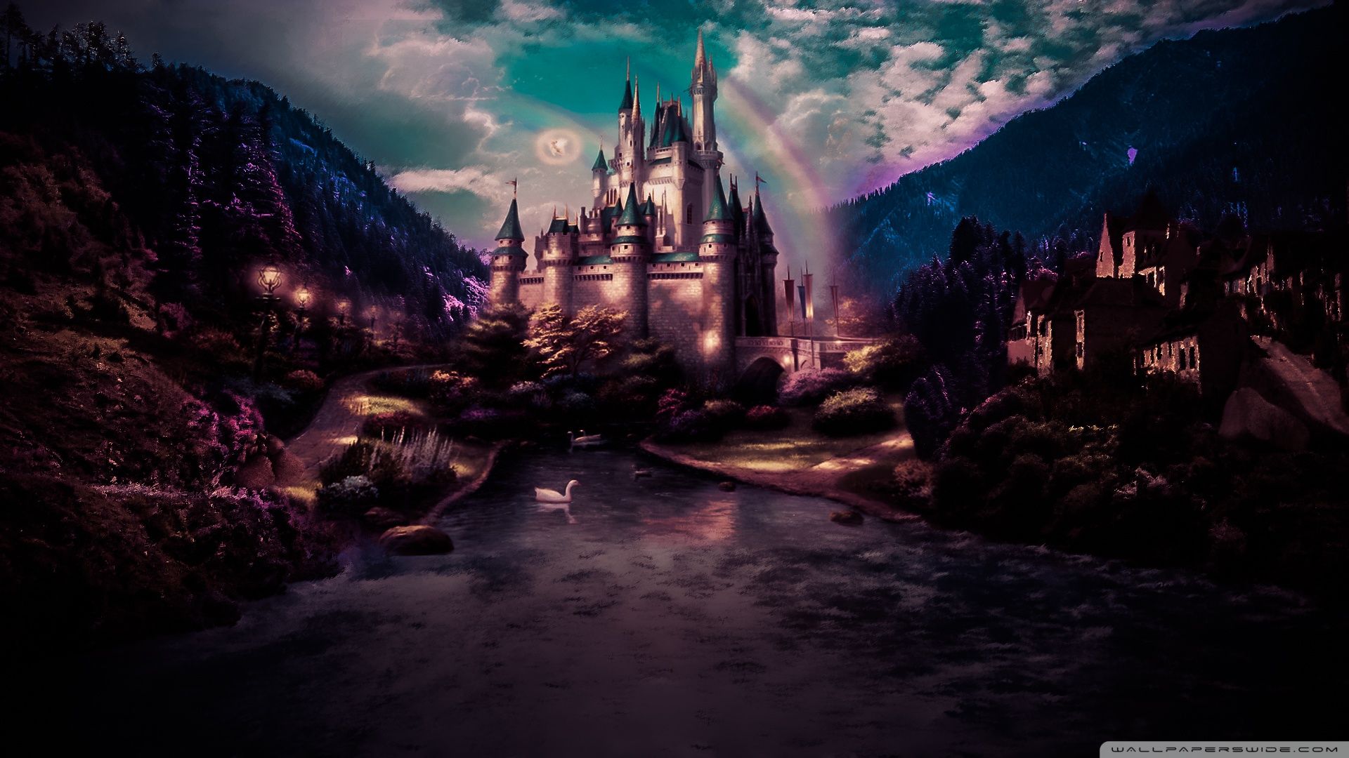 Dark Castle Land Fairytale Ultra HD Desktop Background Wallpaper