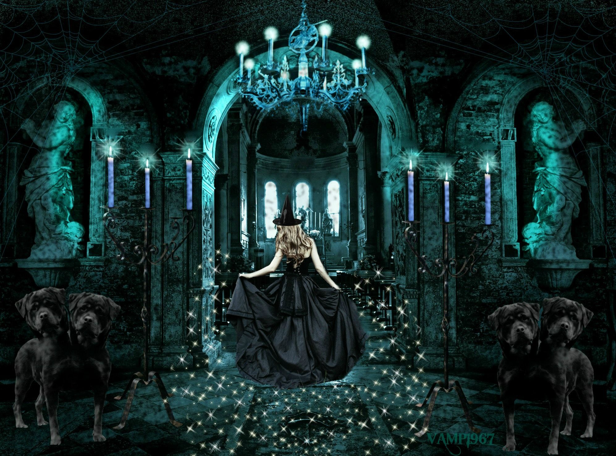 Huge Dark Castle HD wallpaper download