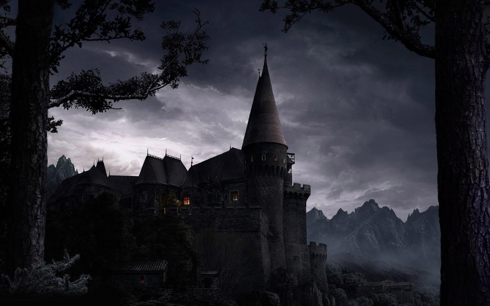 Spooky Castle HD desktop wallpaper, Widescreen, High Definition