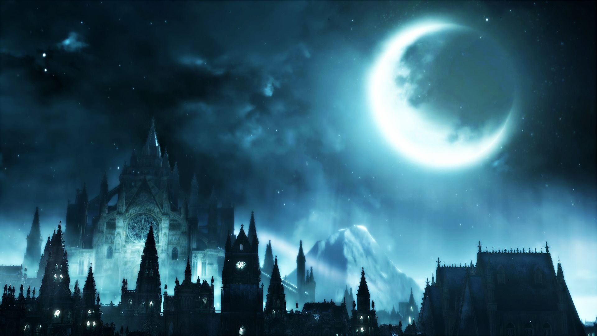 Dark Souls III, Video games, Moon, Dark, Castle Wallpaper HD