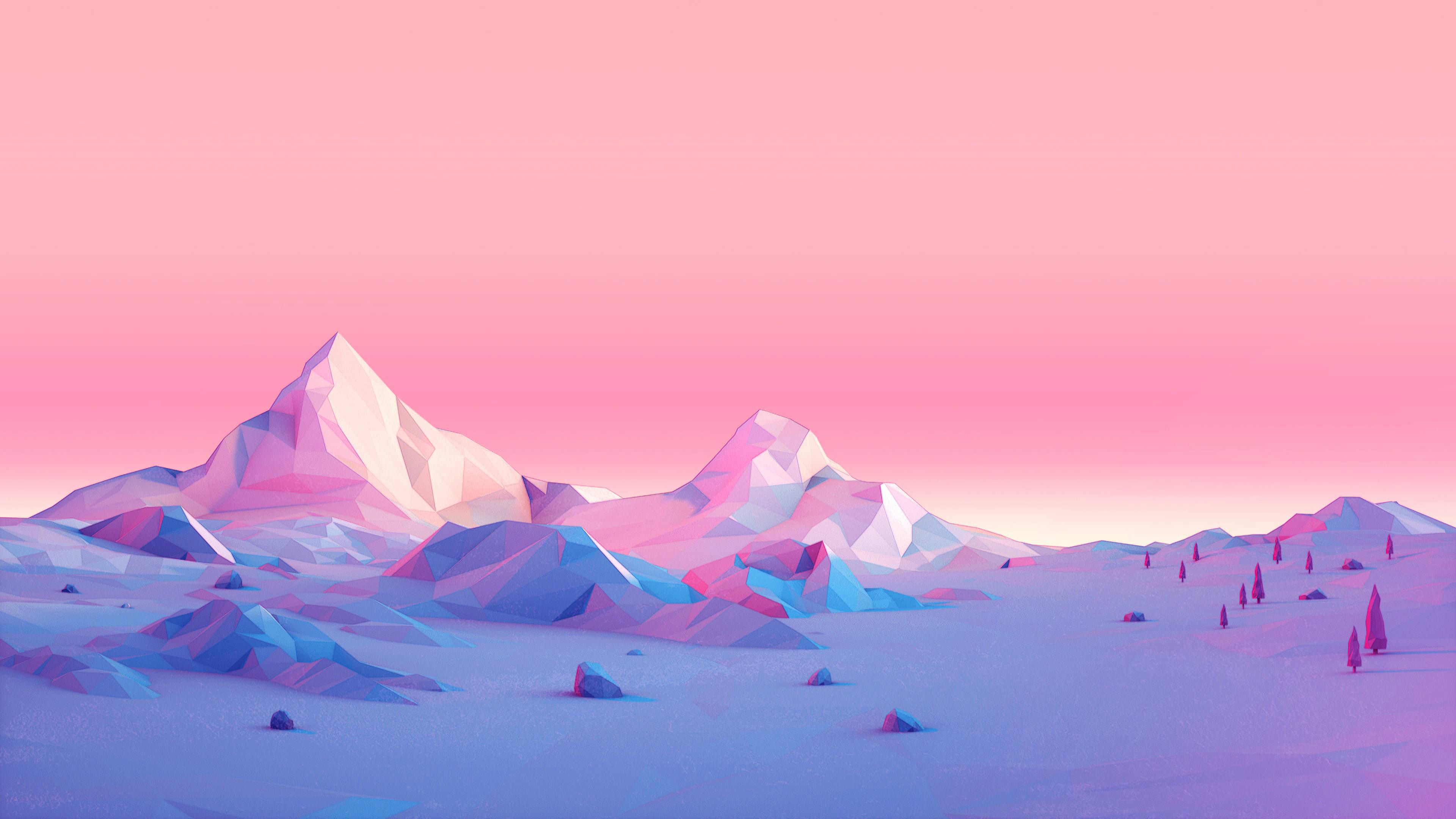 Polygon Mountains Minimalist, HD Artist, 4k Wallpaper, Image