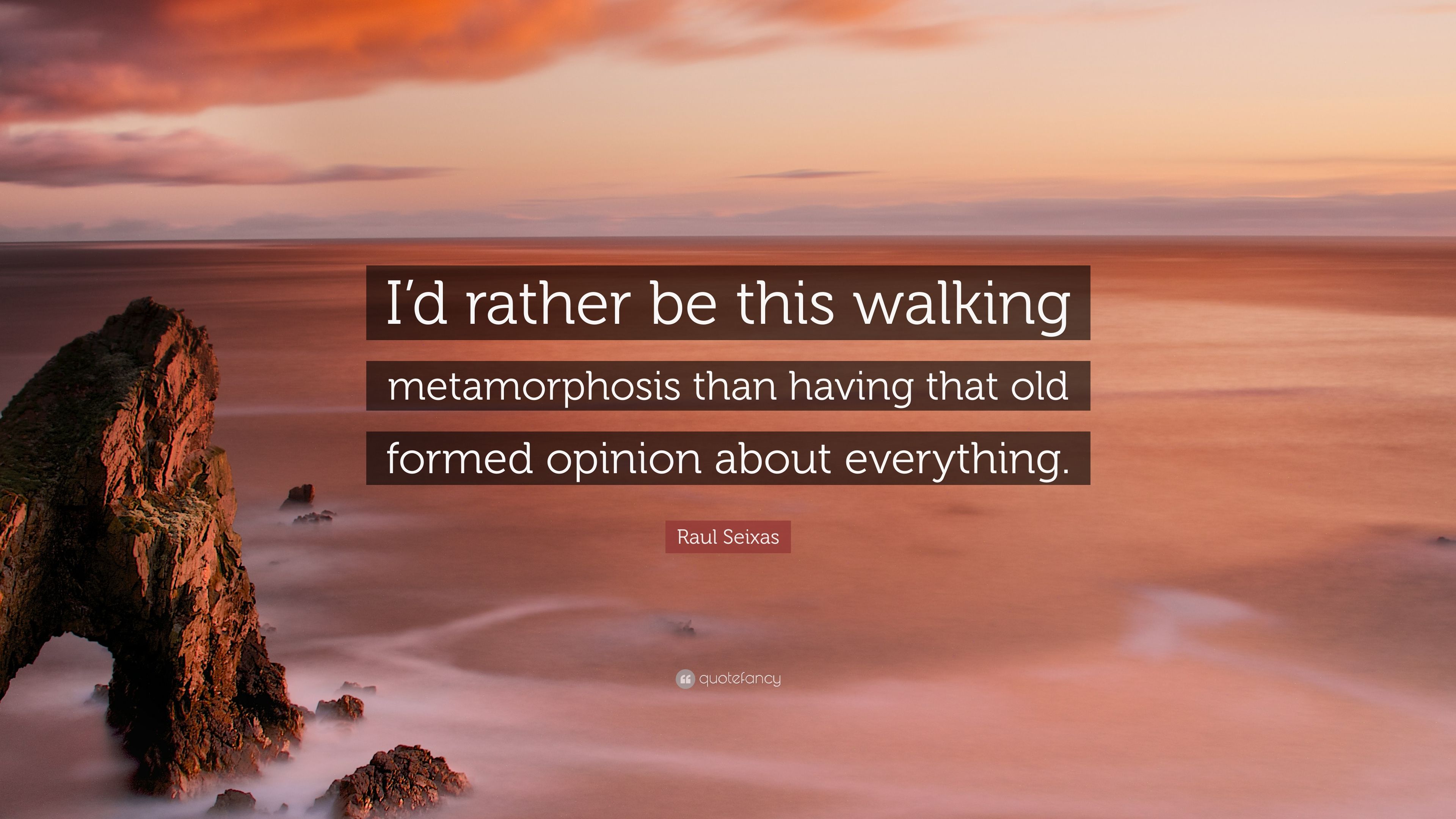 Raul Seixas Quote: “I'd rather be this walking metamorphosis than