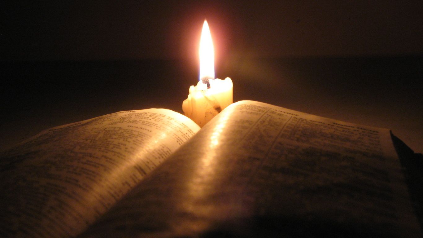 candle, the bible, book, dark desktop wallpaper 30181