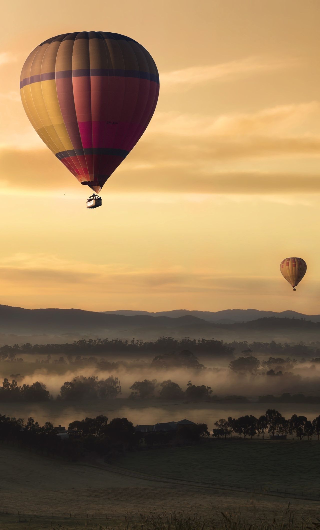 Hot Air Balloons Floating 5k iPhone HD 4k Wallpaper