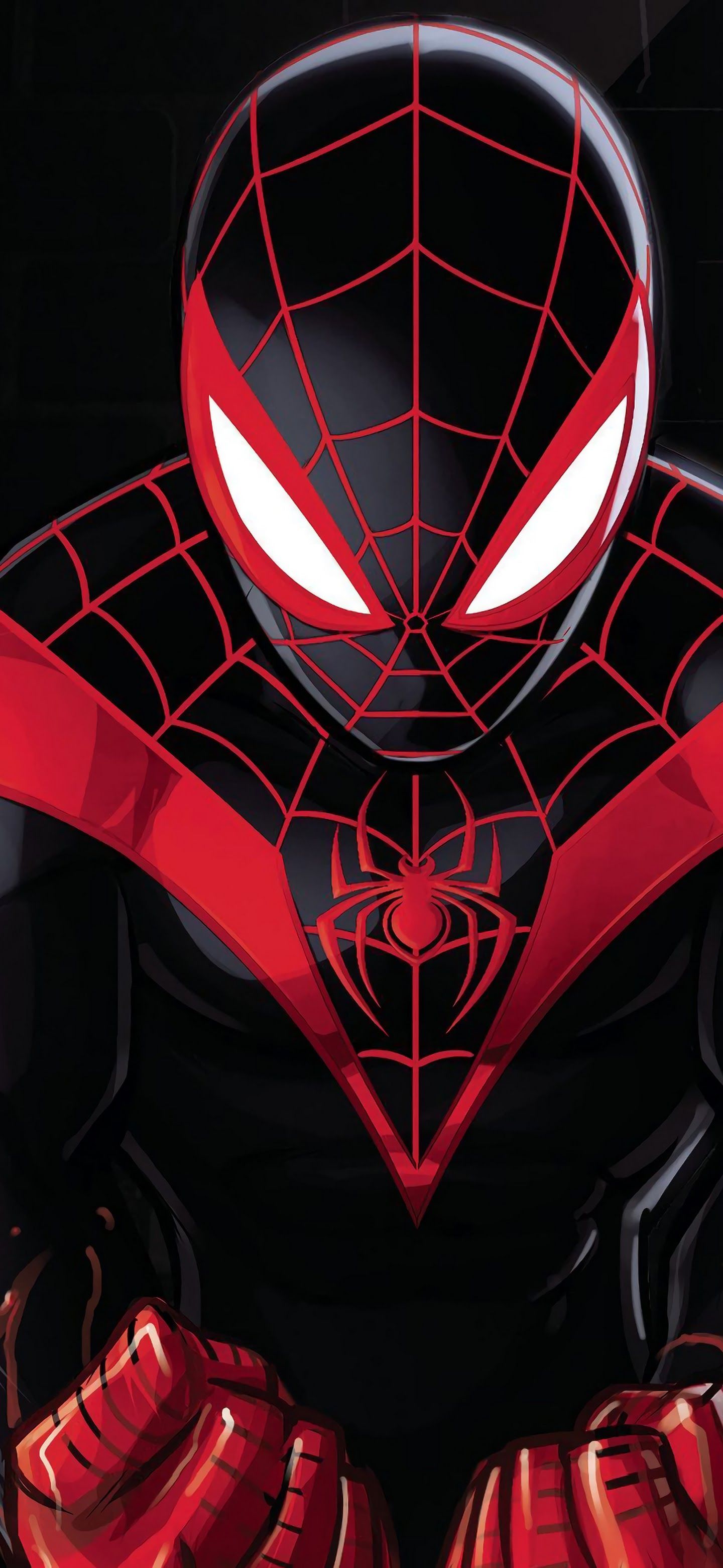 Spider Man Miles Morales Minimal Art  iPhone Wallpapers
