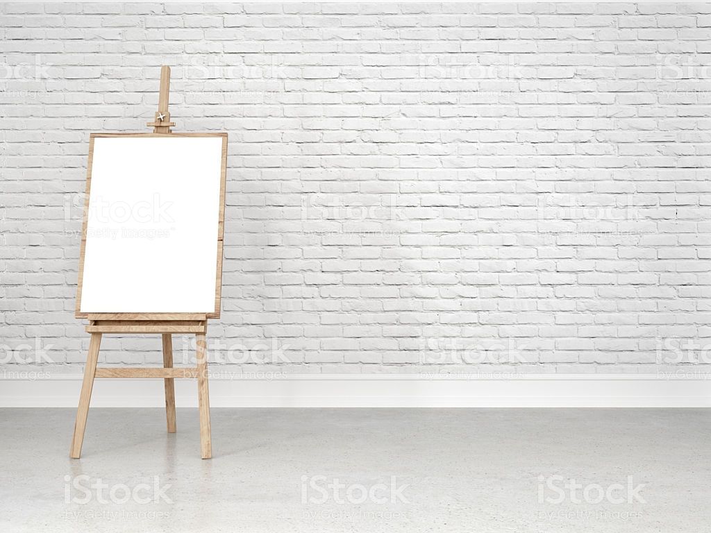 Free download Easel With Blank Canvas In Front Of The White Wall