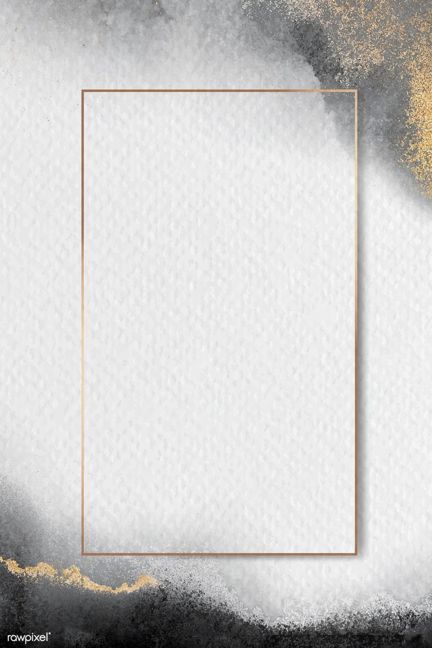 Download premium illustration of Blank golden rectangle frame