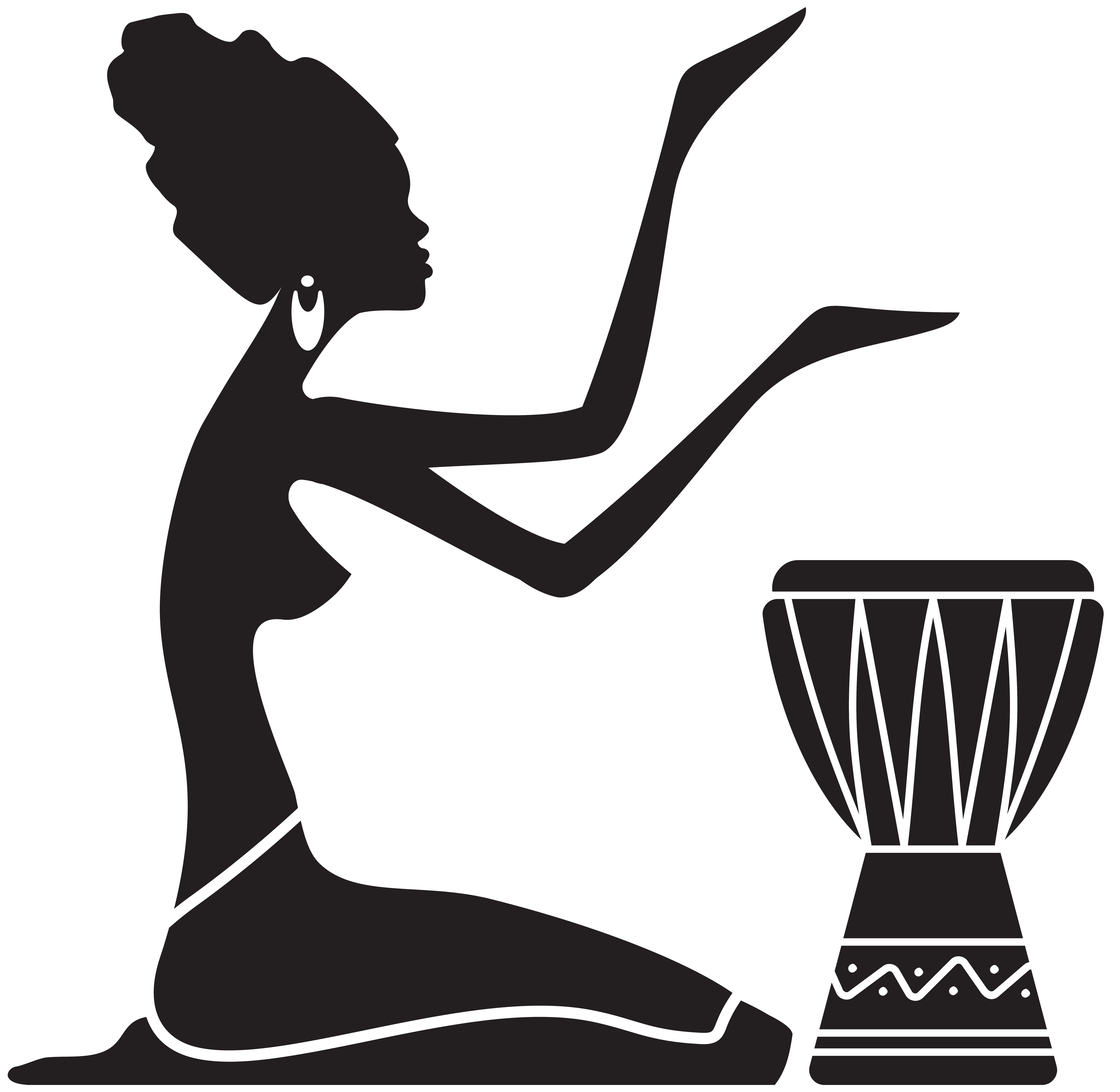 African Women Silhouette PNG Clip Art Image