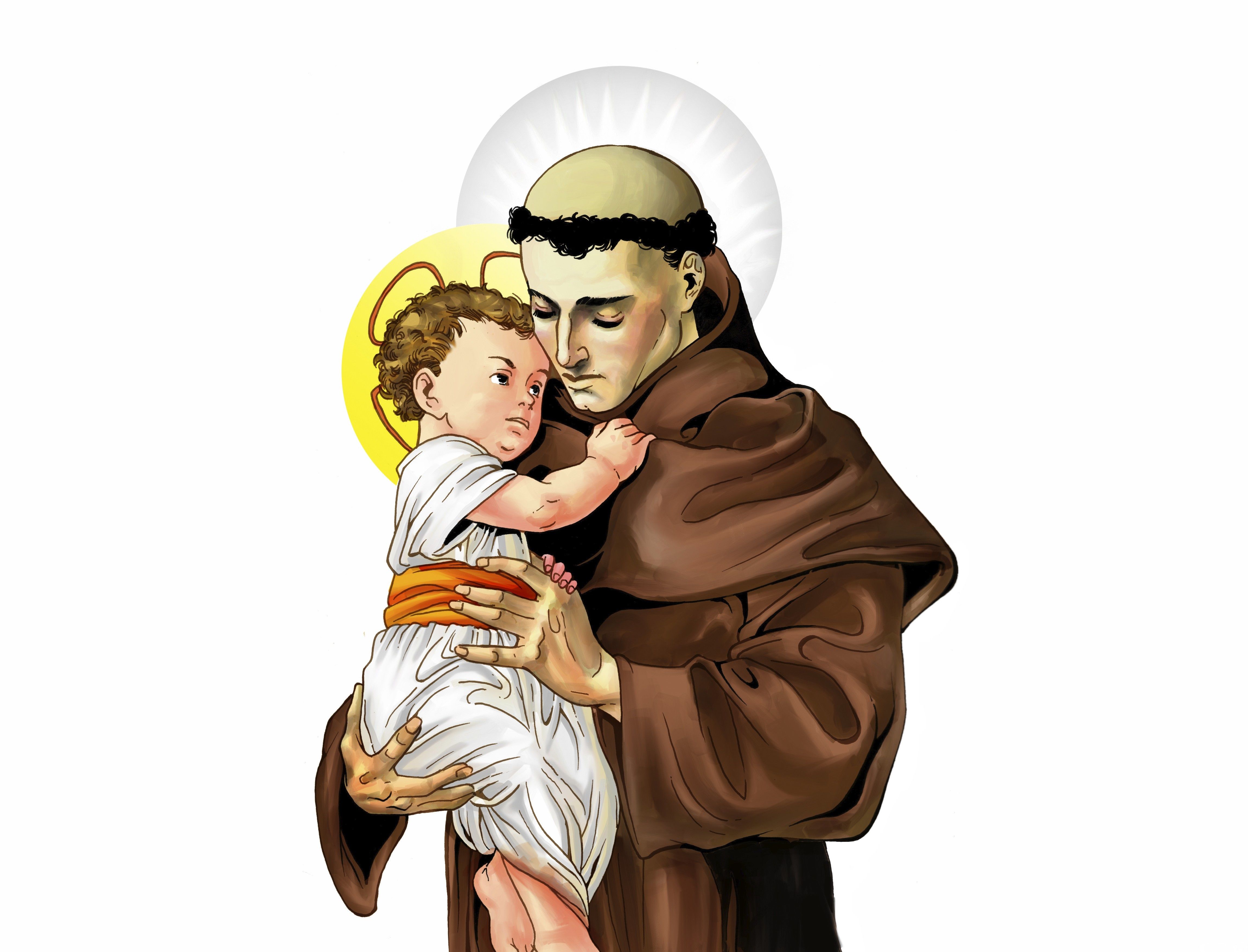 LUGO RA ITALY  JUNE 1 2019 light is enlightening statue of Saint  Anthony of Padua holding Baby Jesus in Parish Catholic Church Stock Photo   Alamy