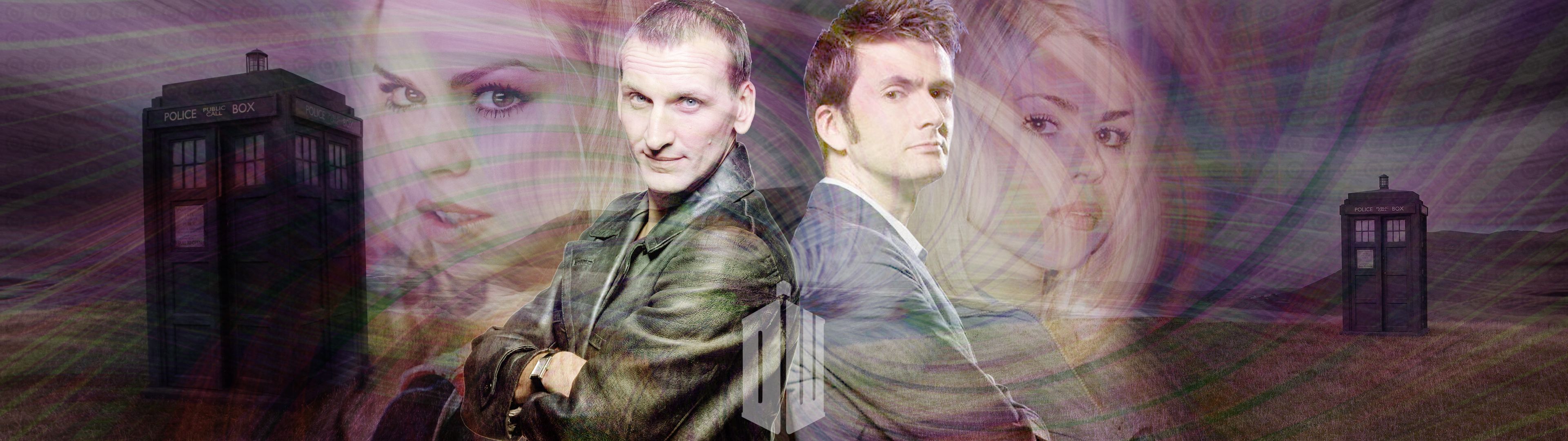 Free download 9th Doctor 10th Doctor and Rose [3840x1080]