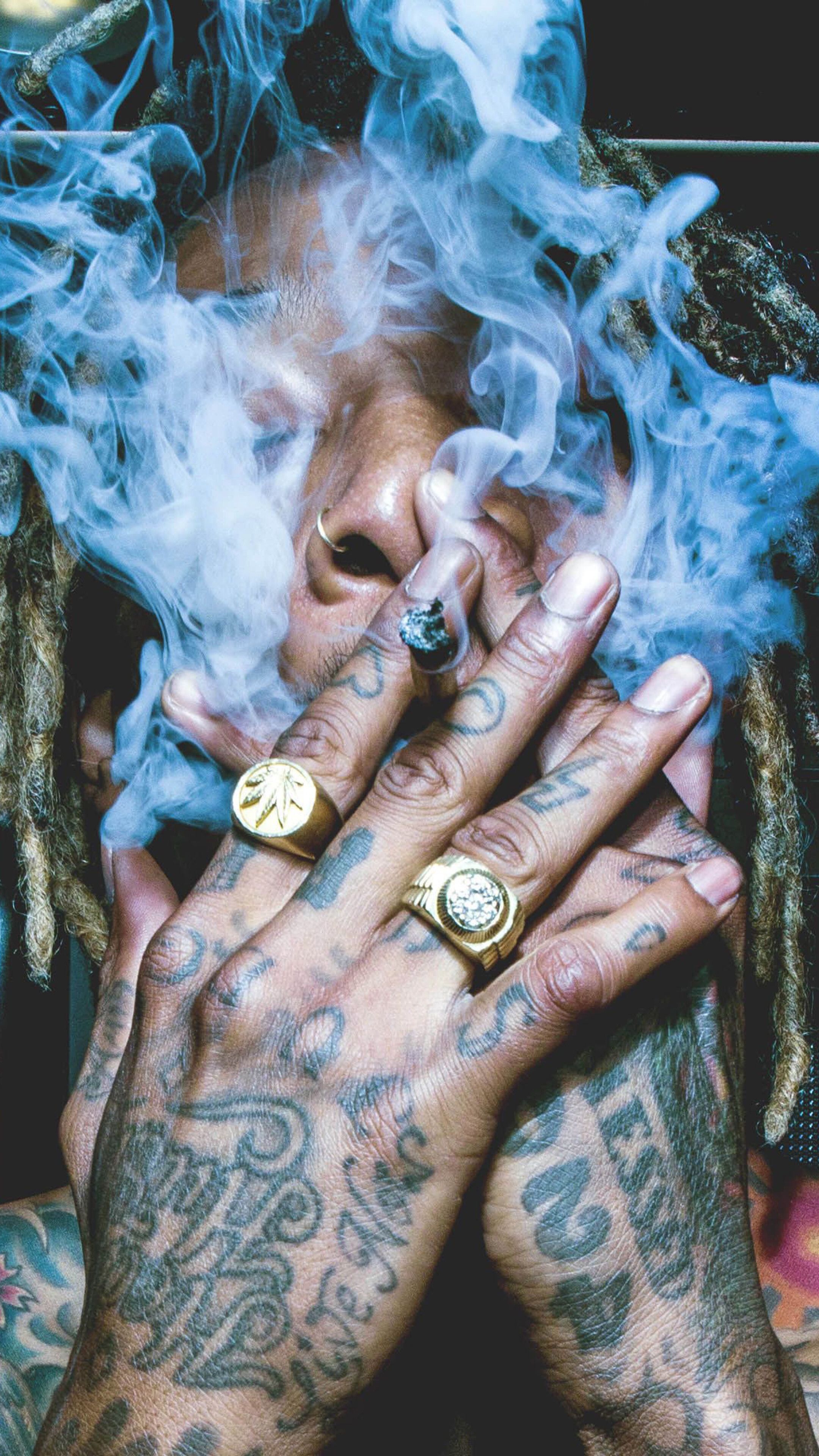 Wiz Khalifa, Smoking, Rapper, 4K phone HD Wallpaper, Image, Background, Photo and Picture Gallery HD Wallpaper