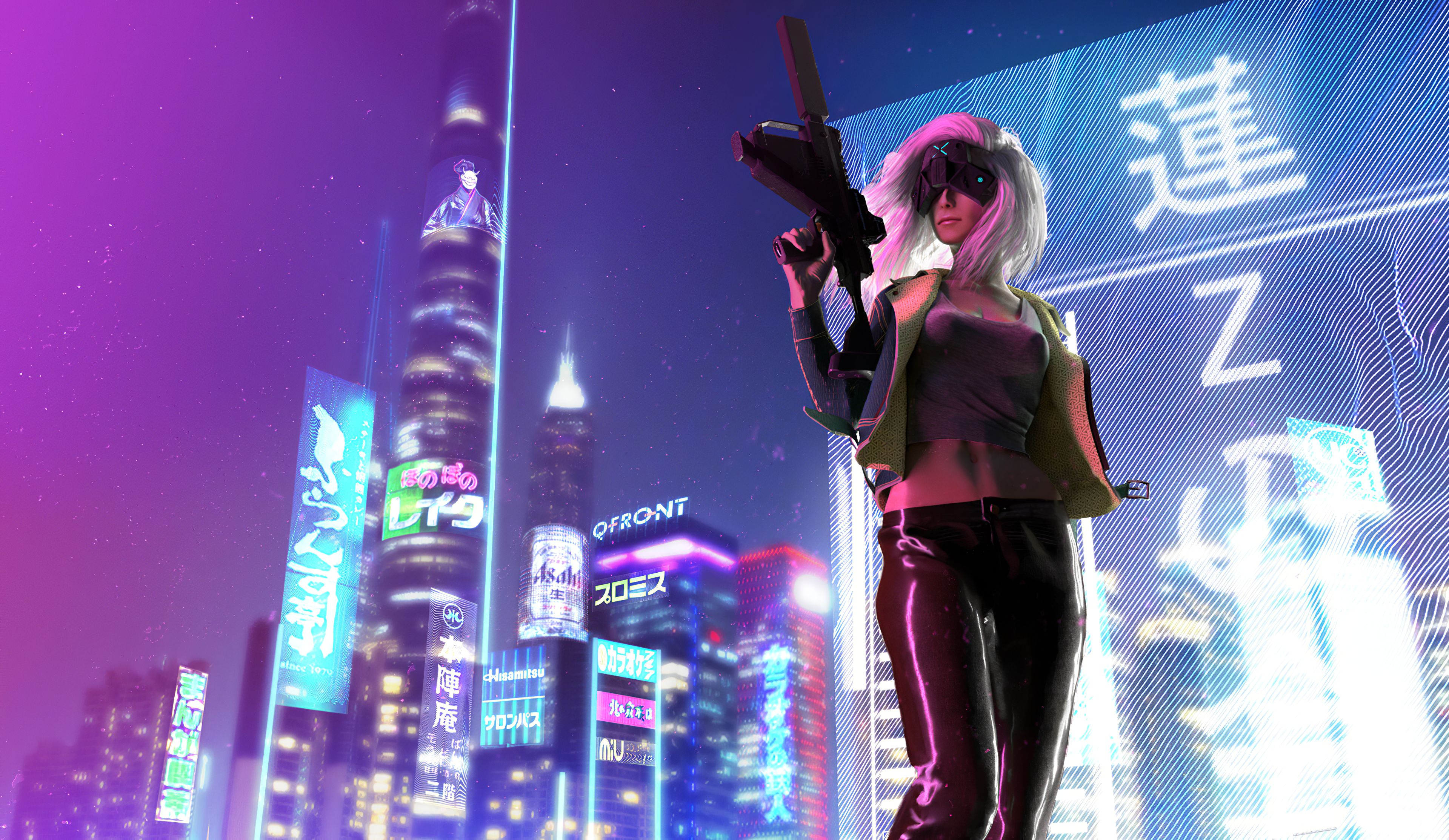 Cyberpunk Mercenary Girl 4k, HD Artist, 4k Wallpaper, Image