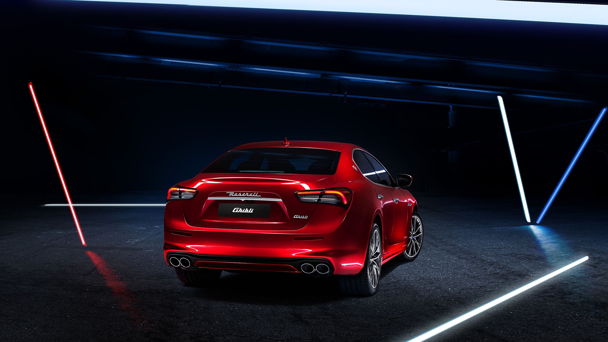 Wallpaper Maserati Ghibli GranLusso Hybrid, M157, 2020 Red 2560x1440