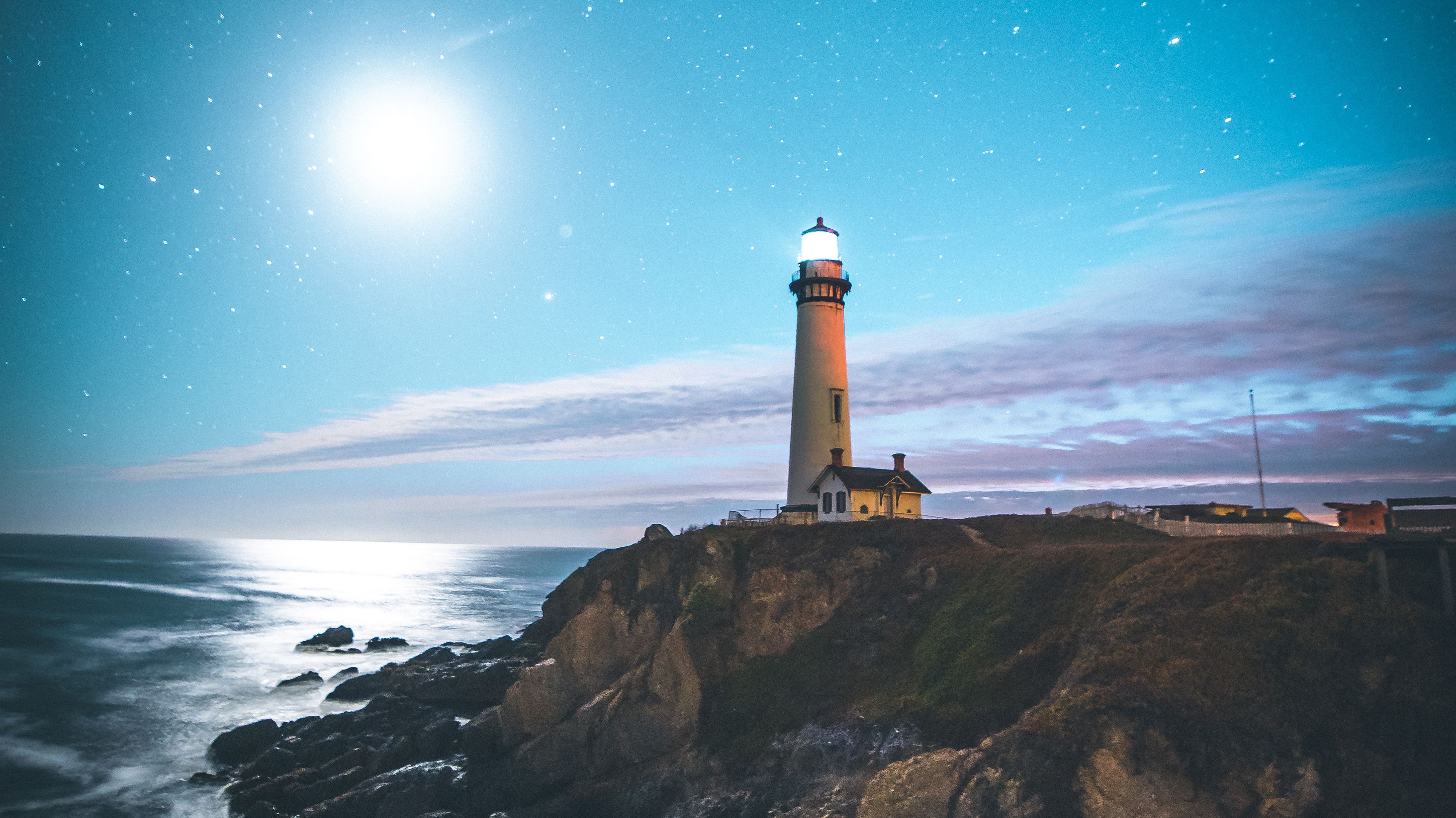 Coast Lighthouse 4k Ultra HD Wallpaper. Background Image
