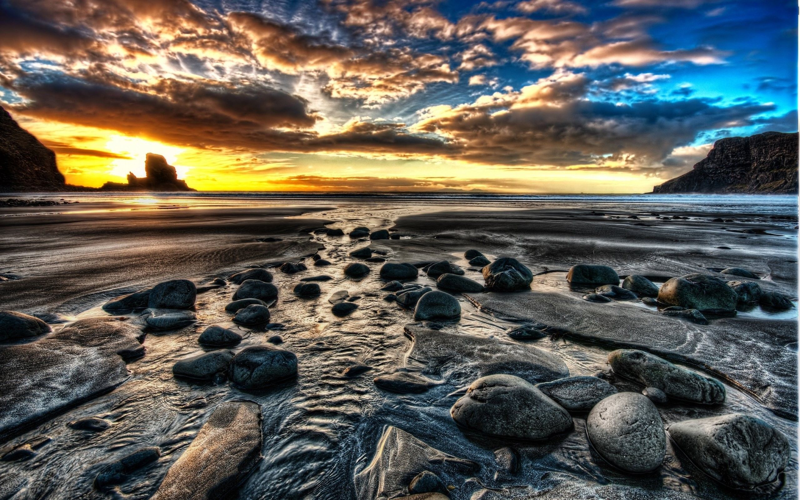 Beach, Sunset, Sunrise, Beach, Rock, Stone, Shore, Coast, Sky