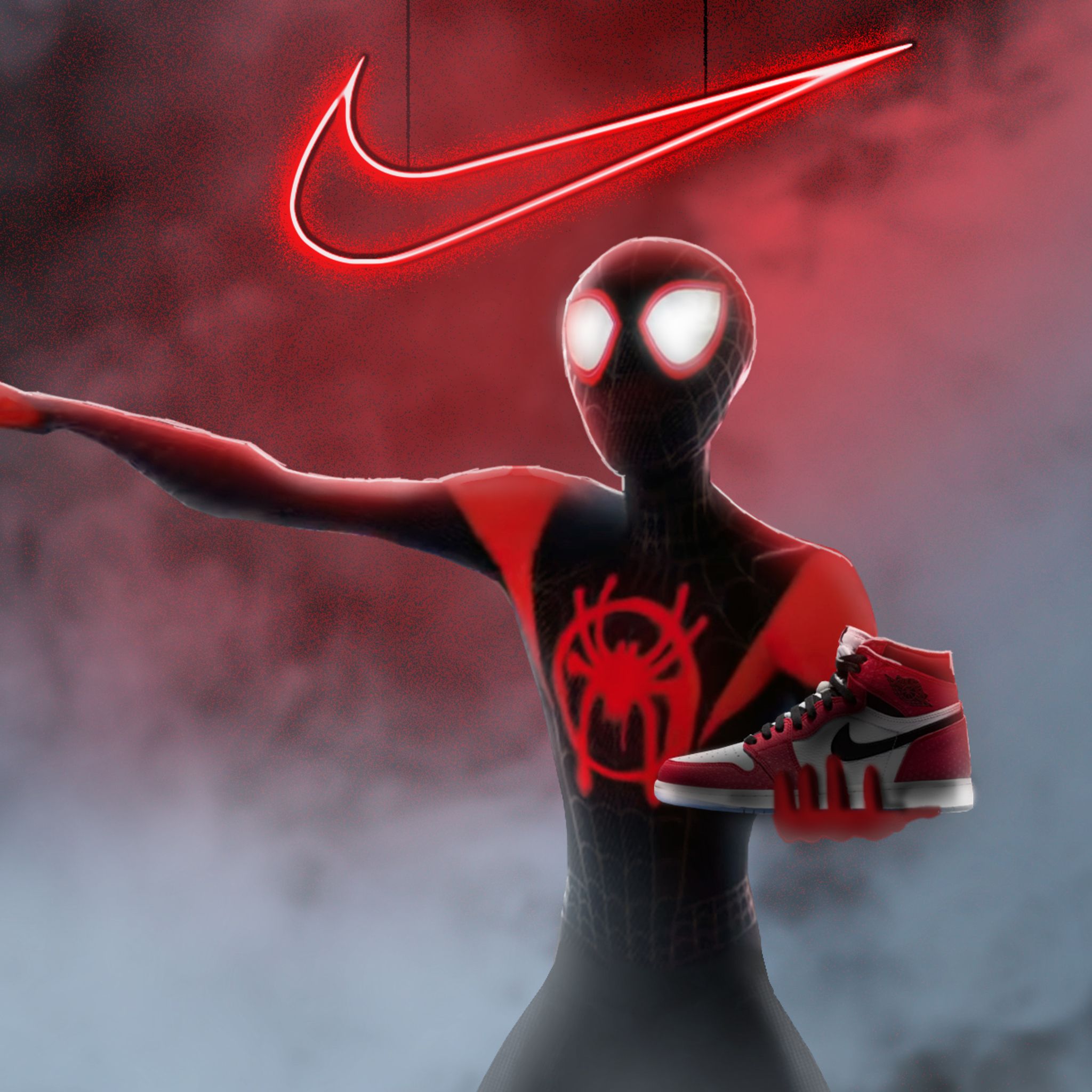 Spiderman Miles Morales Nike Air Jordan iPad Air HD 4k