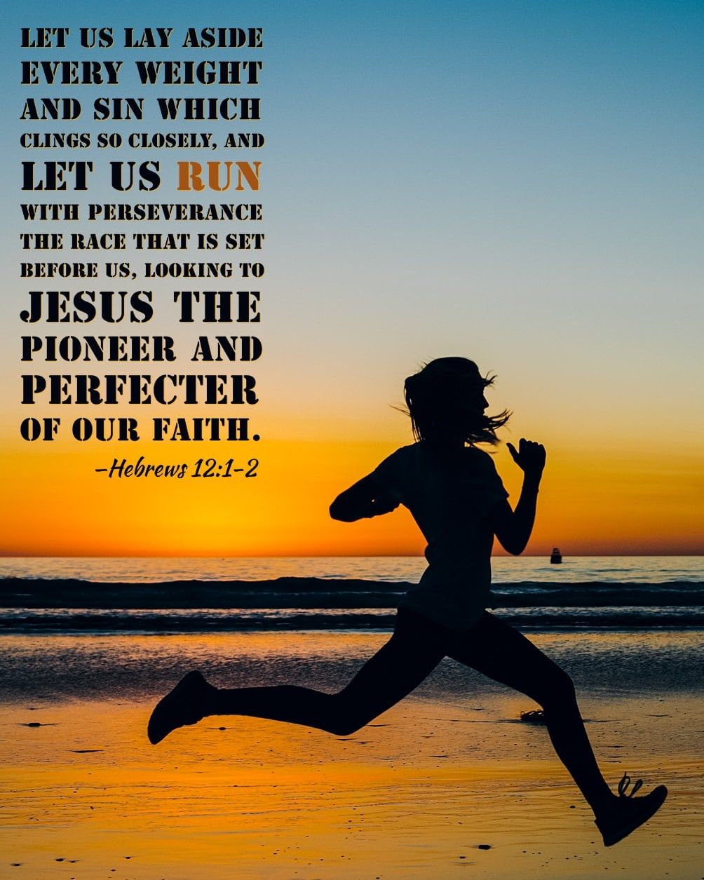 Run the Race Marathon Letter to the Hebrews Quote Wallpaper